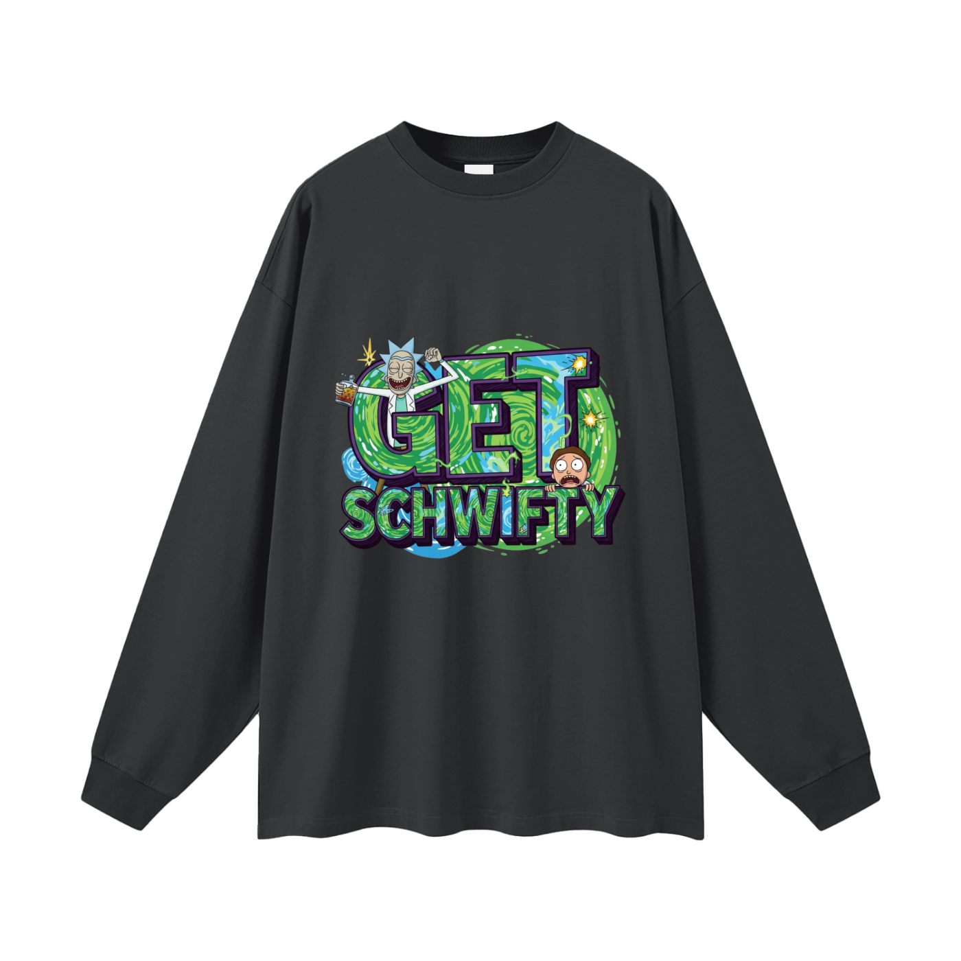 Get Schwifty Rick & Morty Oversized Unisex Long Sleeve T-Shirt