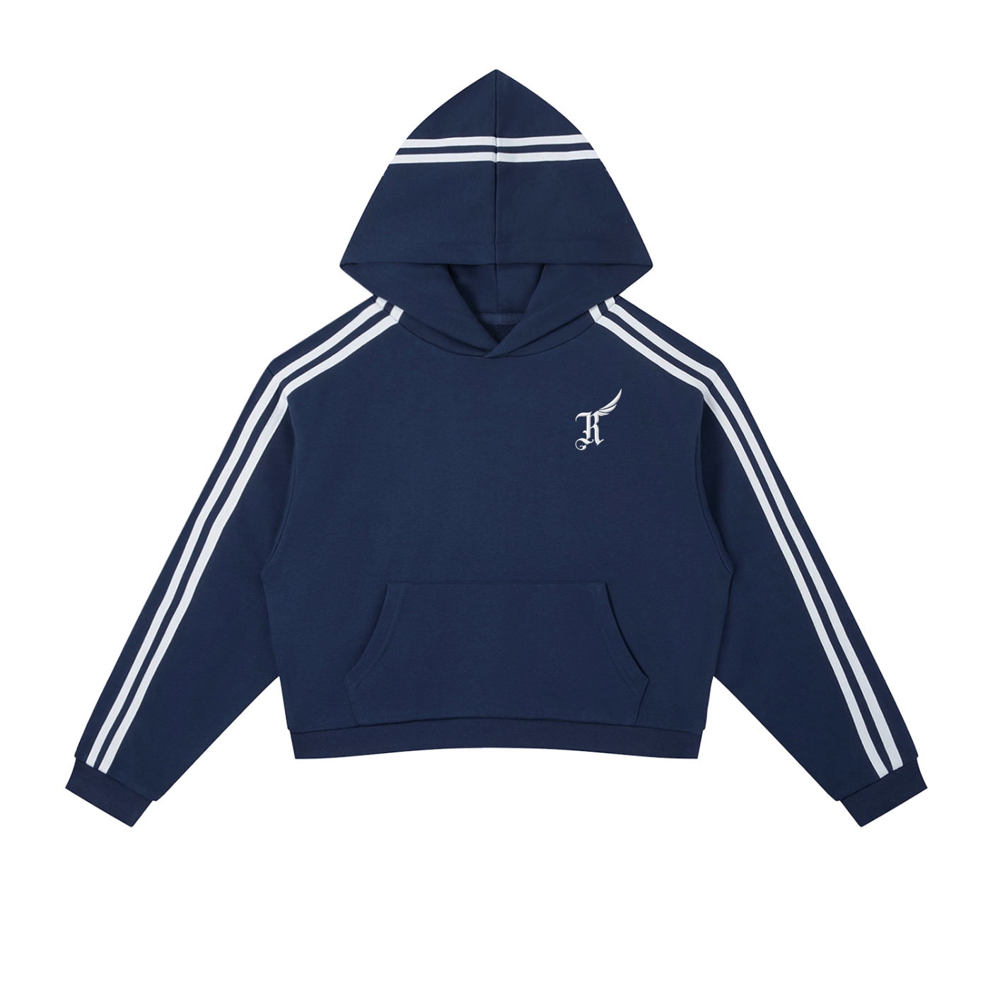 Contrast Side Stripe Cropped Hoodie