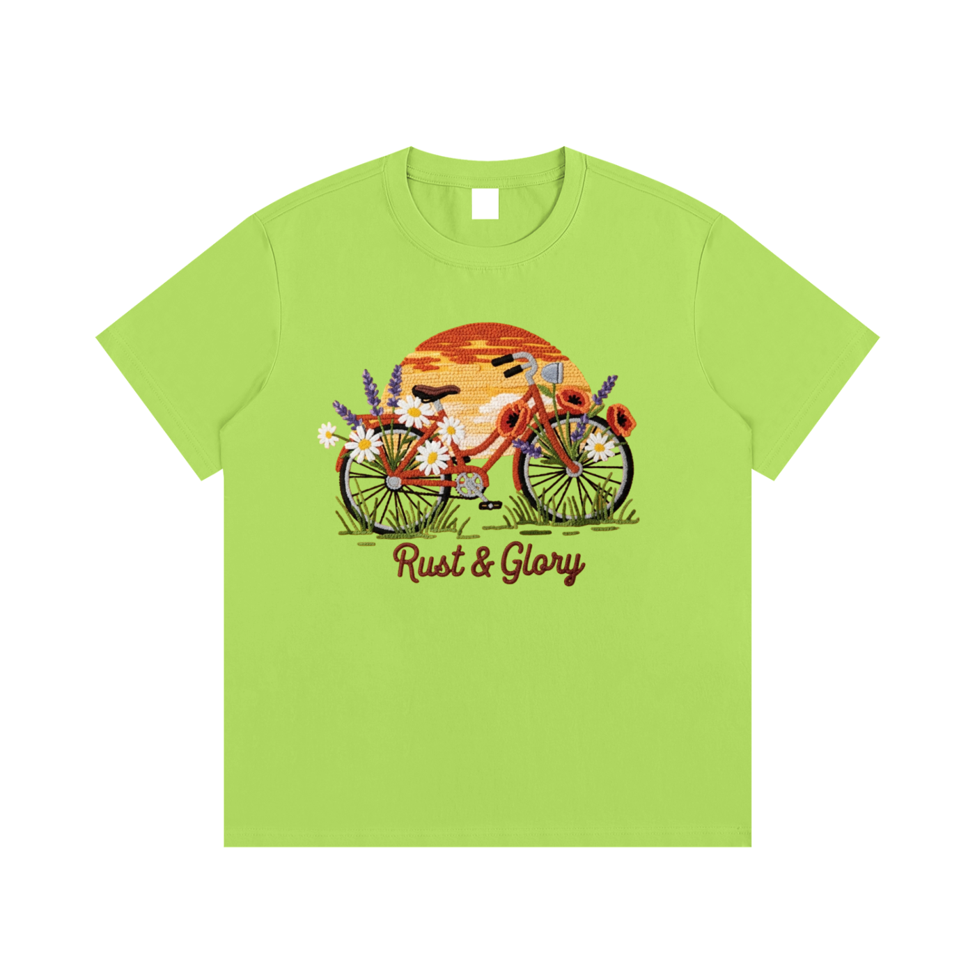 Rust & Glory: Floral Bicycle
 Cotton T-Shirt