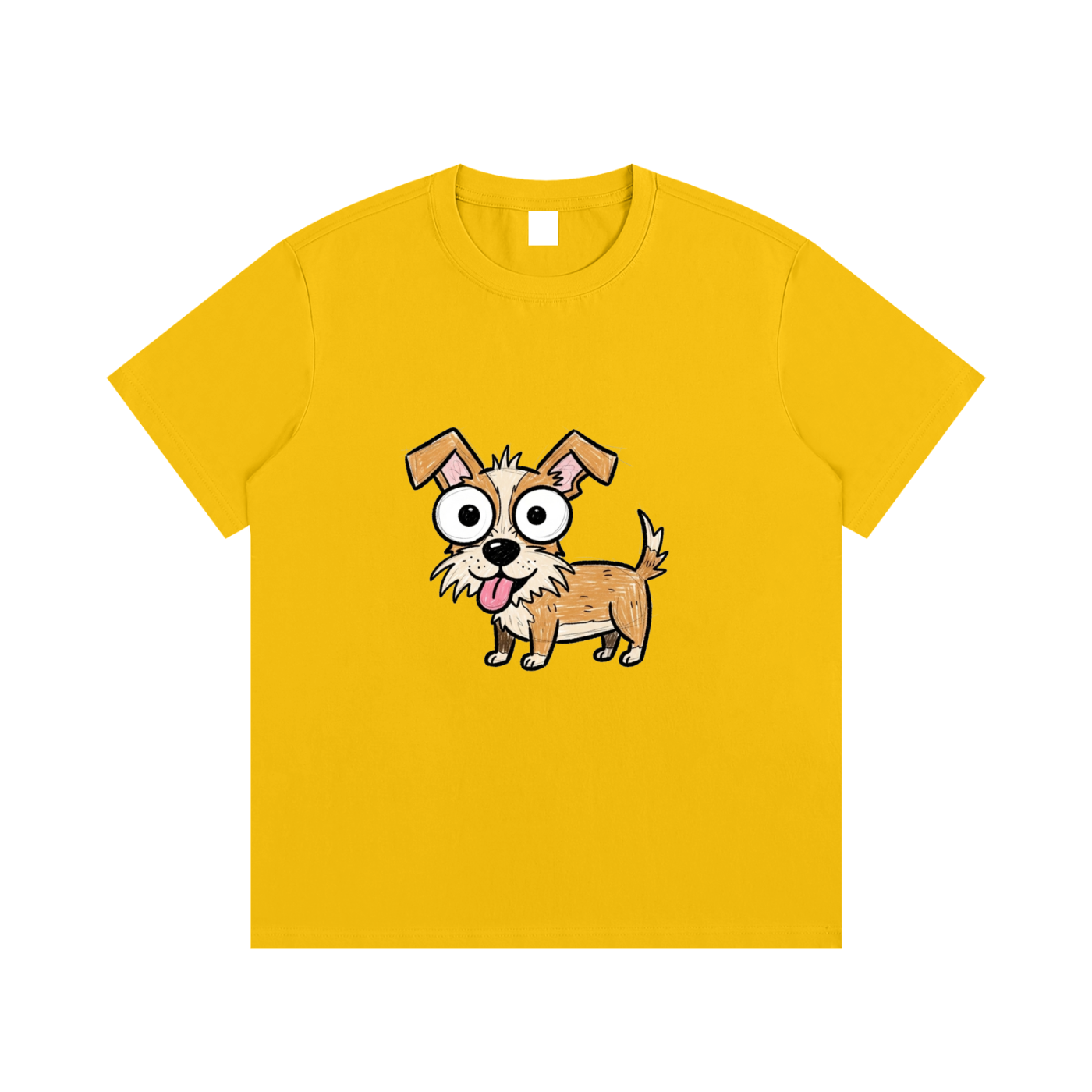 Big-Eyed Scruffy Pup
 Cotton T-Shirt