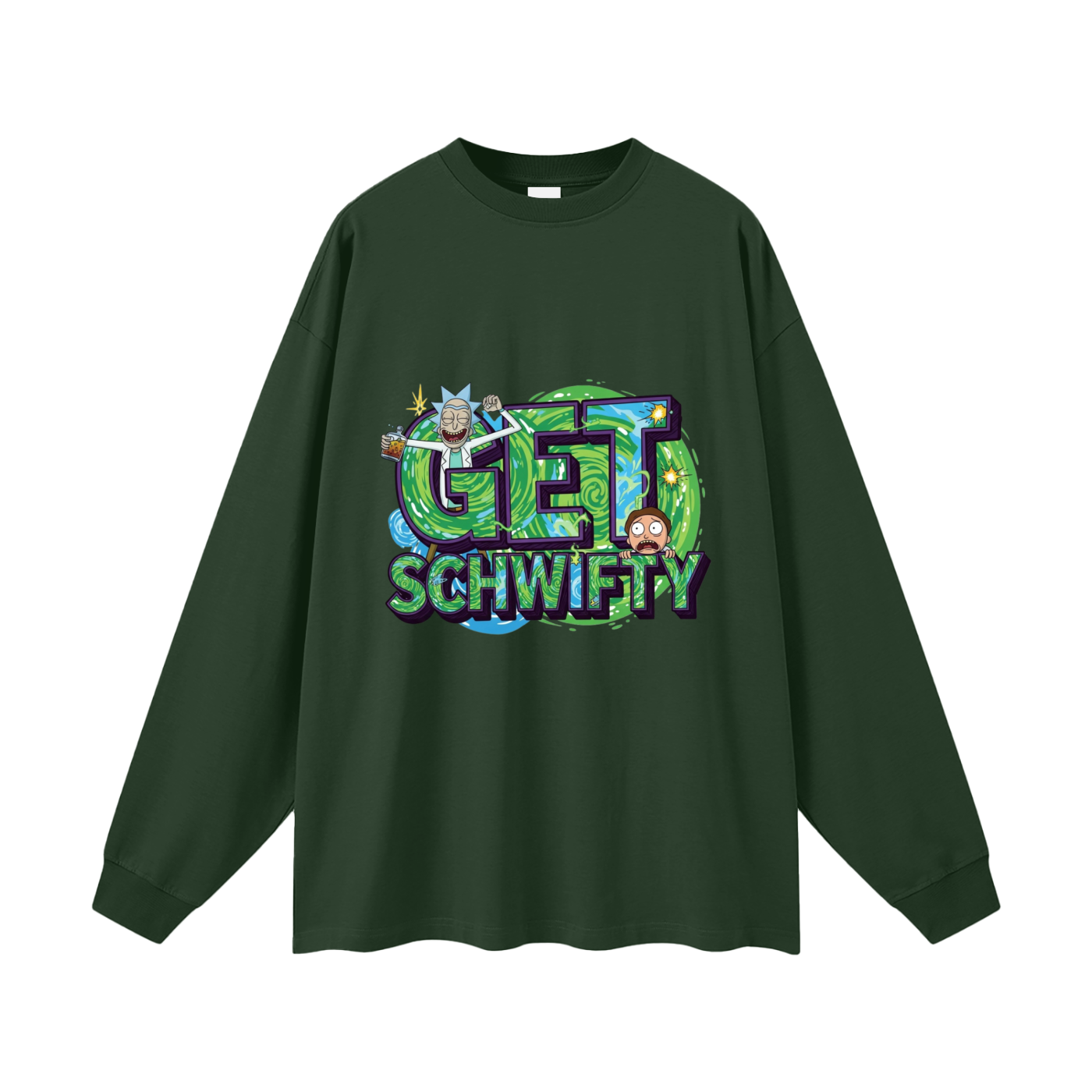 Get Schwifty Rick & Morty Oversized Unisex Long Sleeve T-Shirt