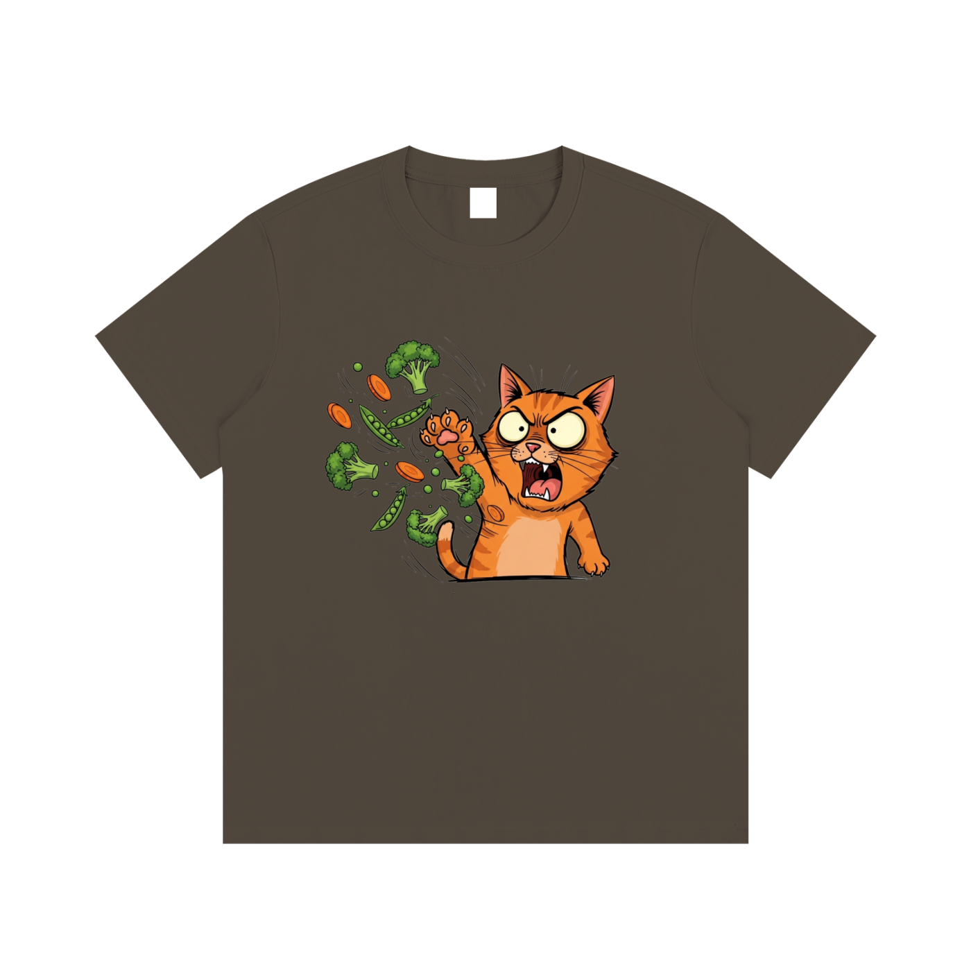 Angry Cat vs. Veggies
 Cotton T-Shirt