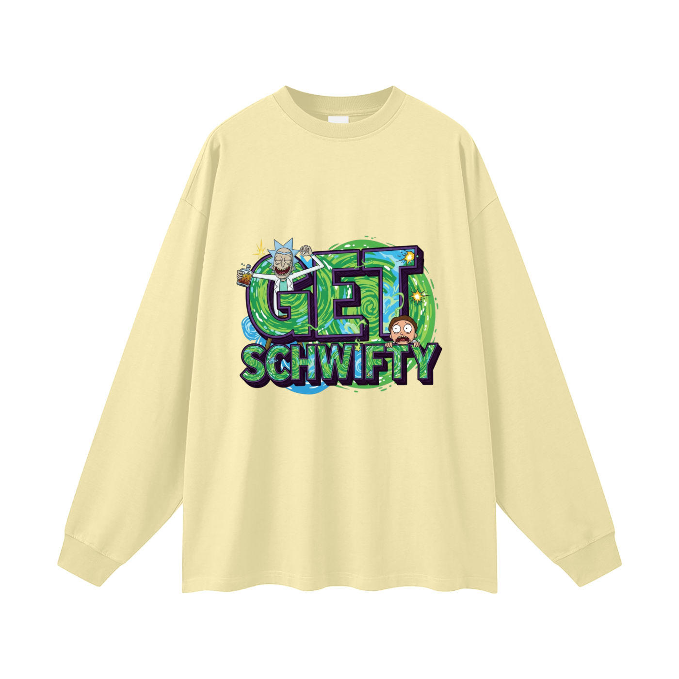 Get Schwifty Rick & Morty Oversized Unisex Long Sleeve T-Shirt