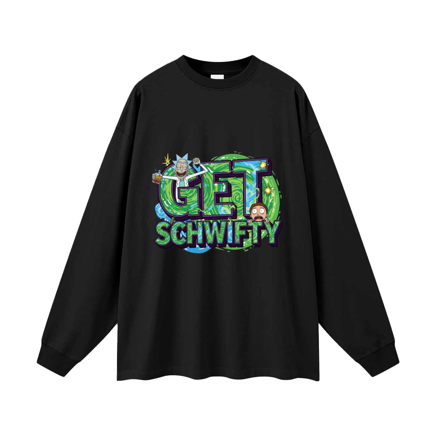 Get Schwifty Rick & Morty Oversized Unisex Long Sleeve T-Shirt