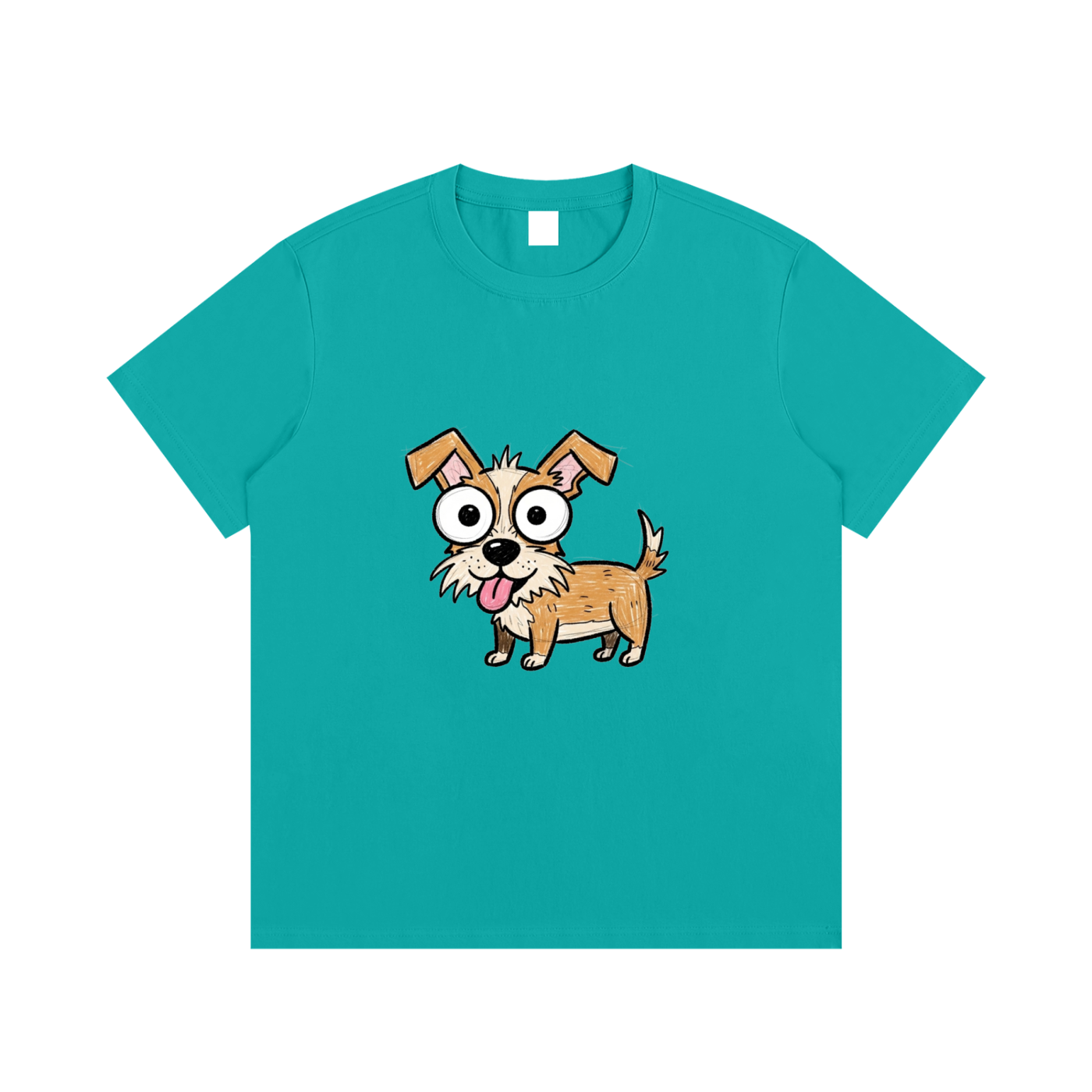 Big-Eyed Scruffy Pup
 Cotton T-Shirt