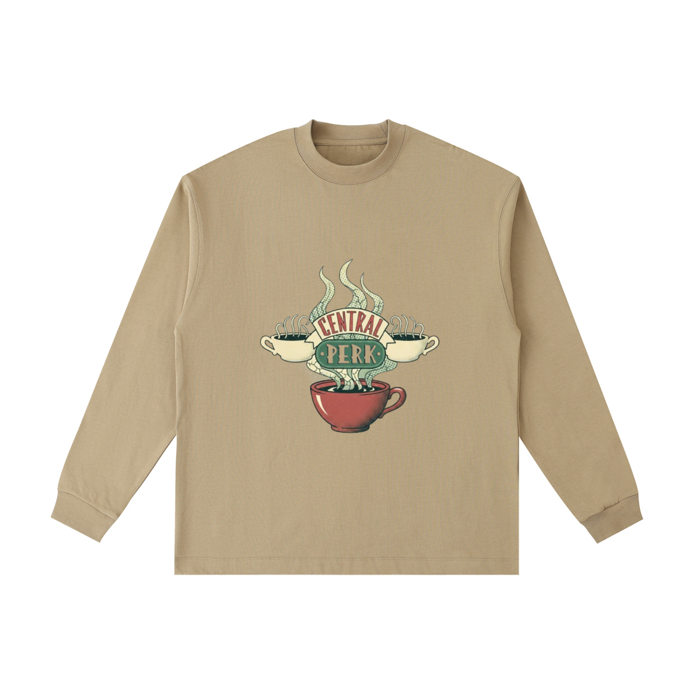 ☕️🌿 'Surreal Perk' Forest Green Sweatshirt 🌿☕️