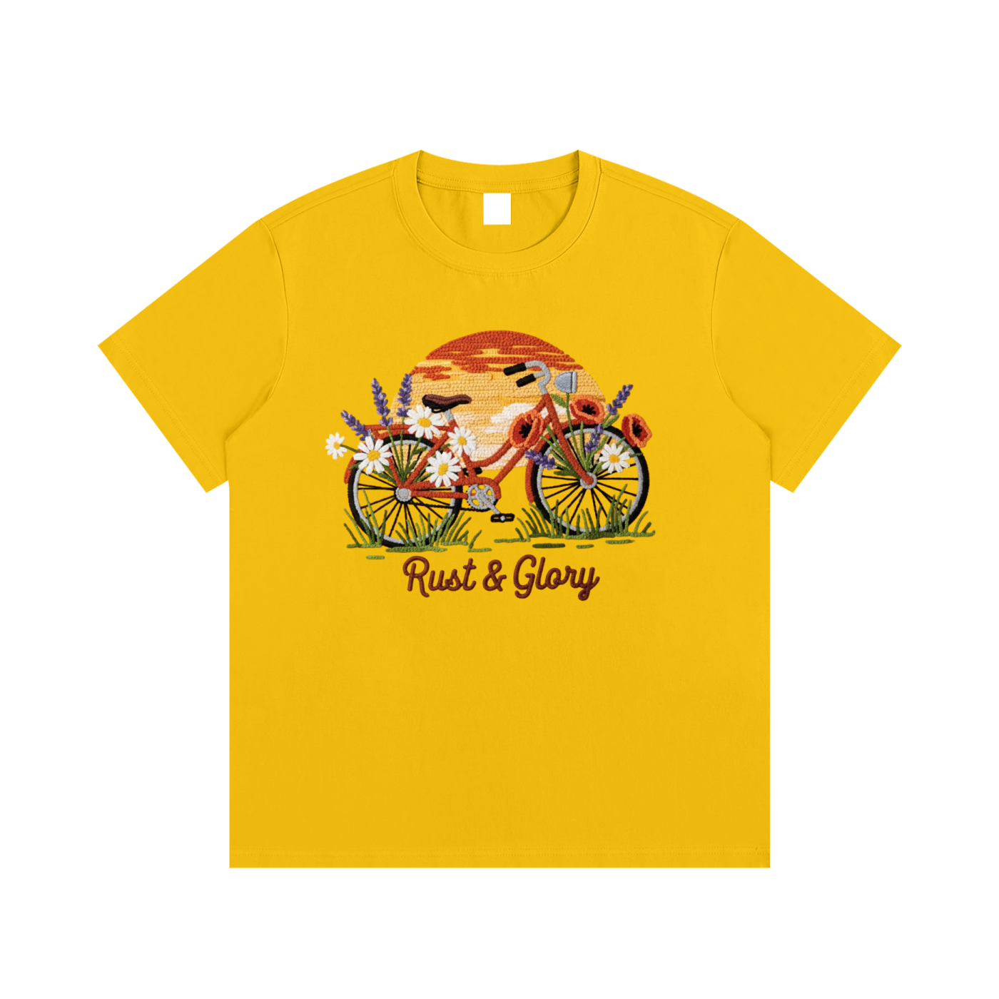 Rust & Glory: Floral Bicycle
 Cotton T-Shirt