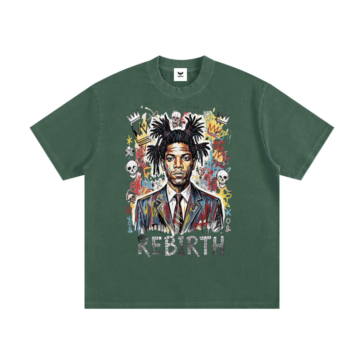 Jean-Michel Basquiat  Heavyweight Vintage Washed Frayed T-Shirt