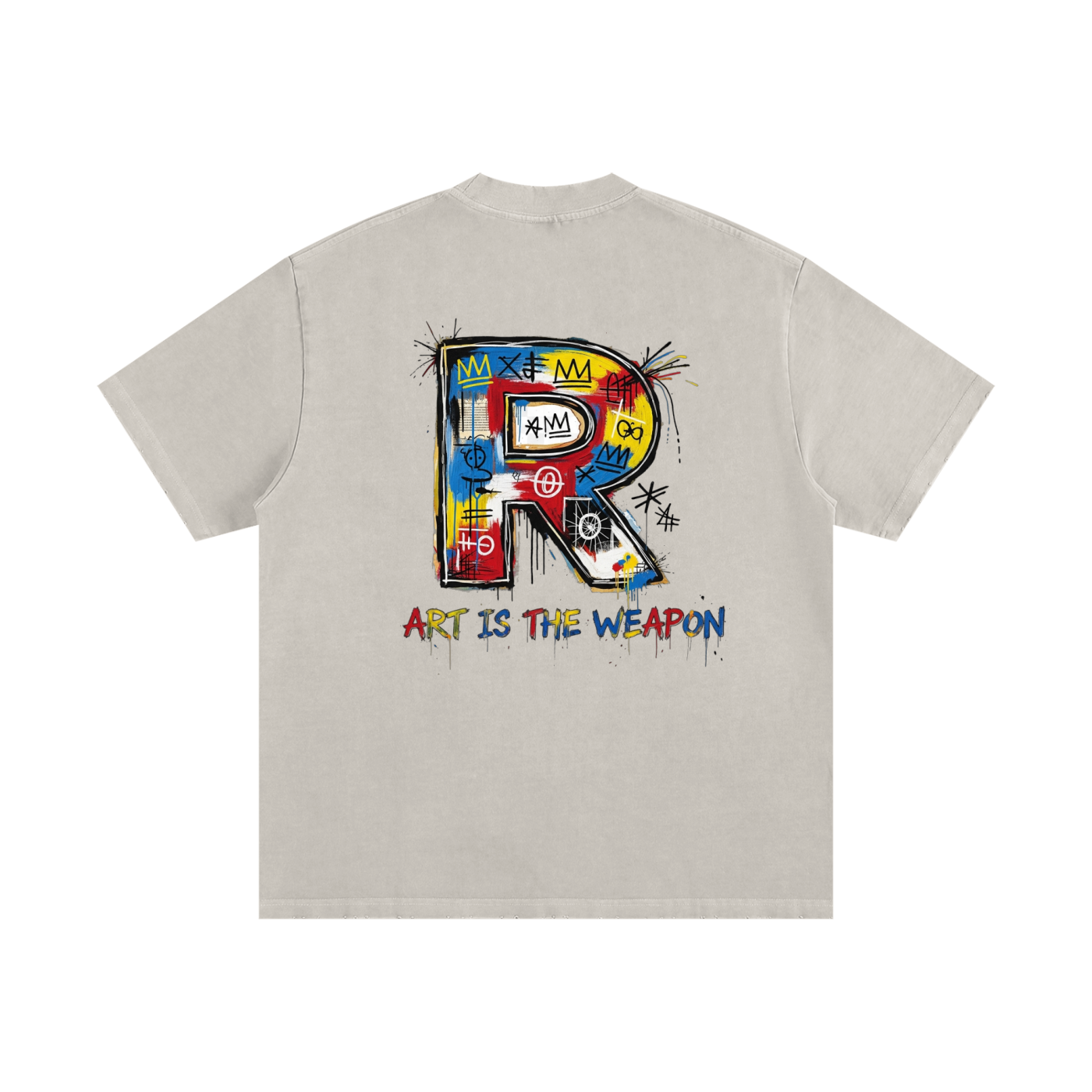 Jean-Michel Basquiat  Heavyweight Vintage Washed Frayed T-Shirt