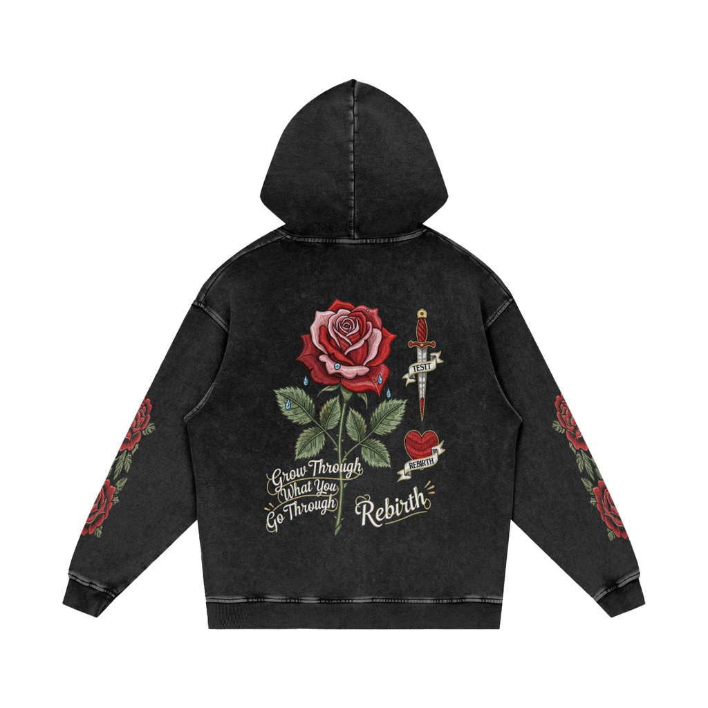 Rebirth Oversized Vintage Wash Hoodie