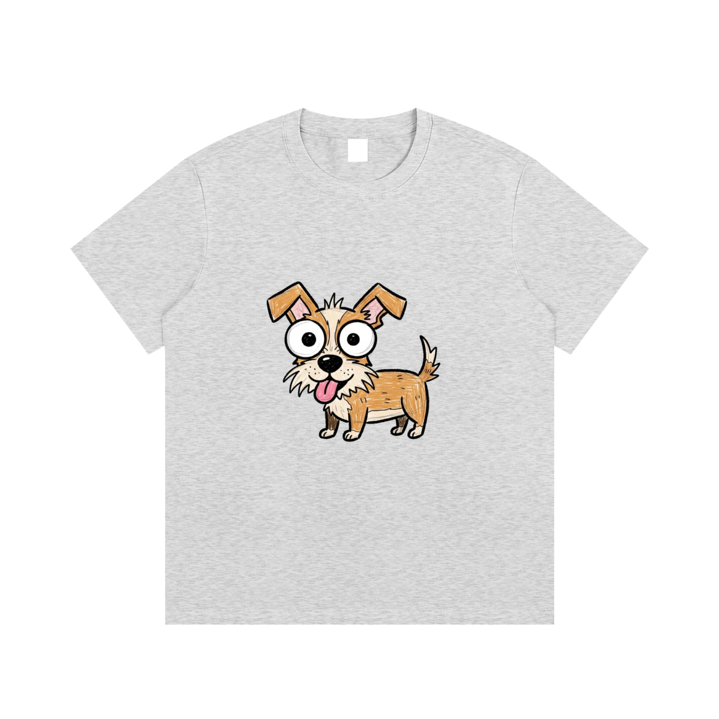 Big-Eyed Scruffy Pup
 Cotton T-Shirt