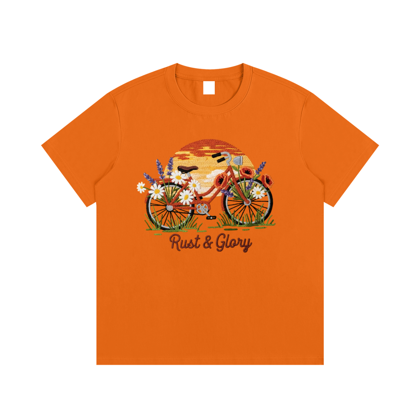 Rust & Glory: Floral Bicycle
 Cotton T-Shirt