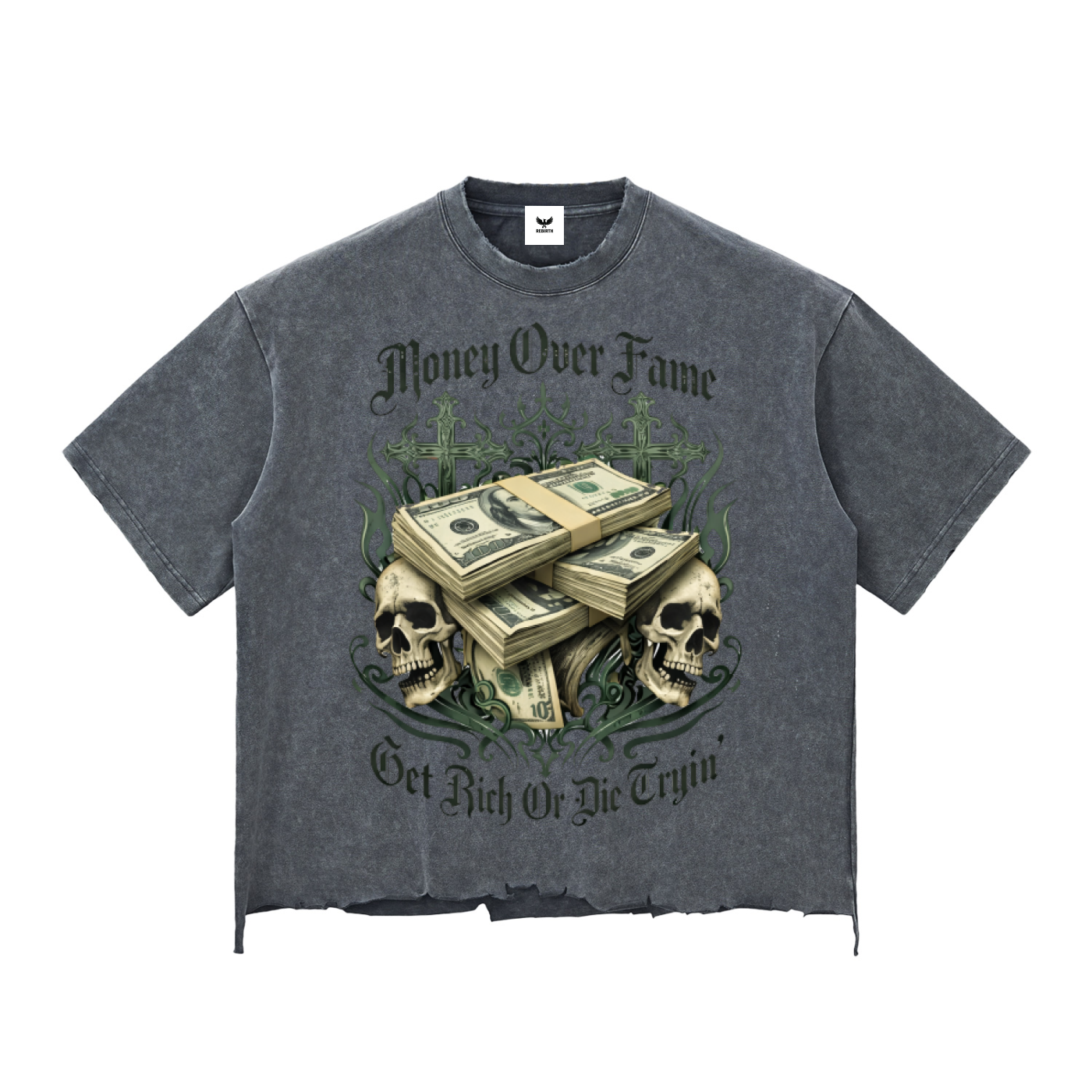 Snow Wash Raw-Hem Boxy T-shirt