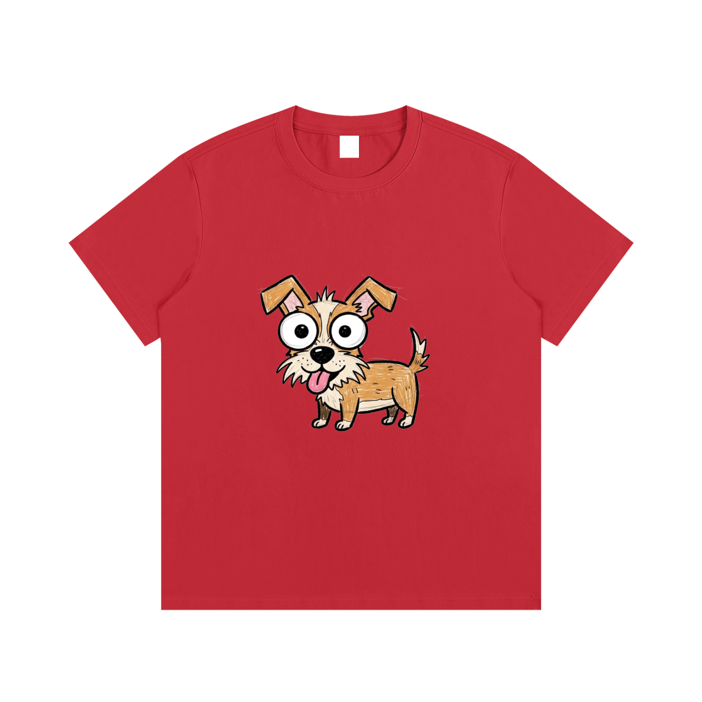 Big-Eyed Scruffy Pup
 Cotton T-Shirt