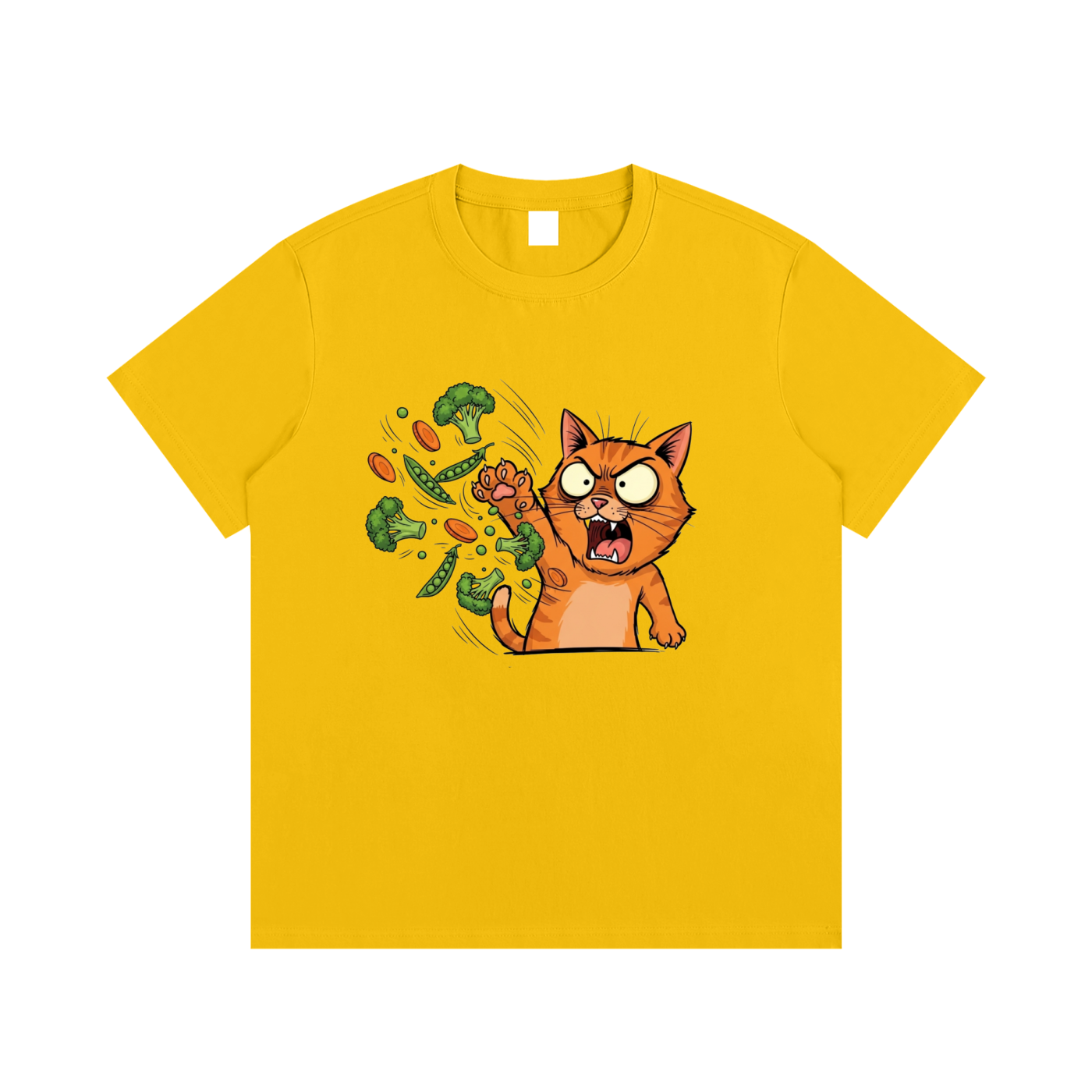 Angry Cat vs. Veggies
 Cotton T-Shirt