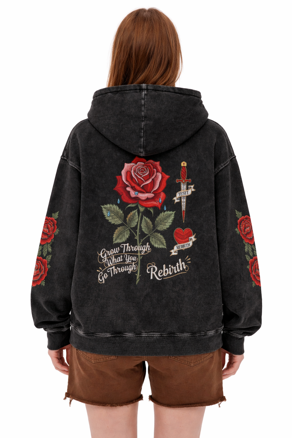 Rebirth Oversized Vintage Wash Hoodie