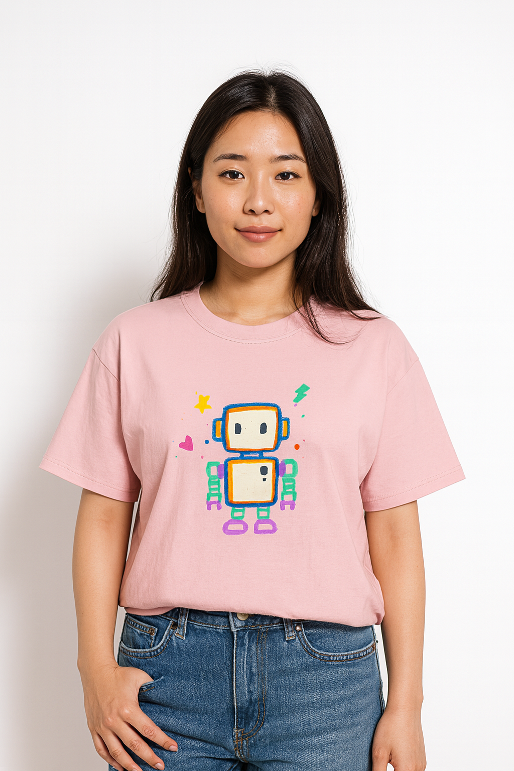 🤖💖 'Pixel Pal' Pastel Pink Tee 💖🤖