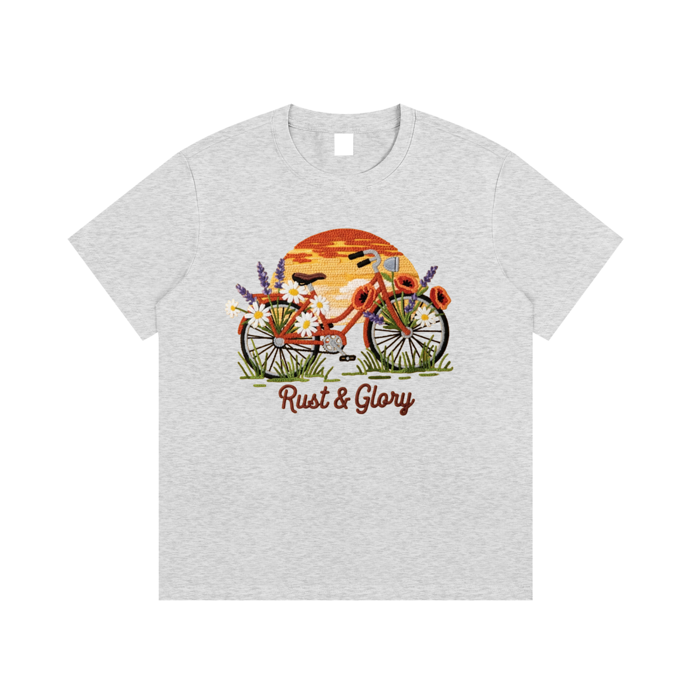 Rust & Glory: Floral Bicycle
 Cotton T-Shirt