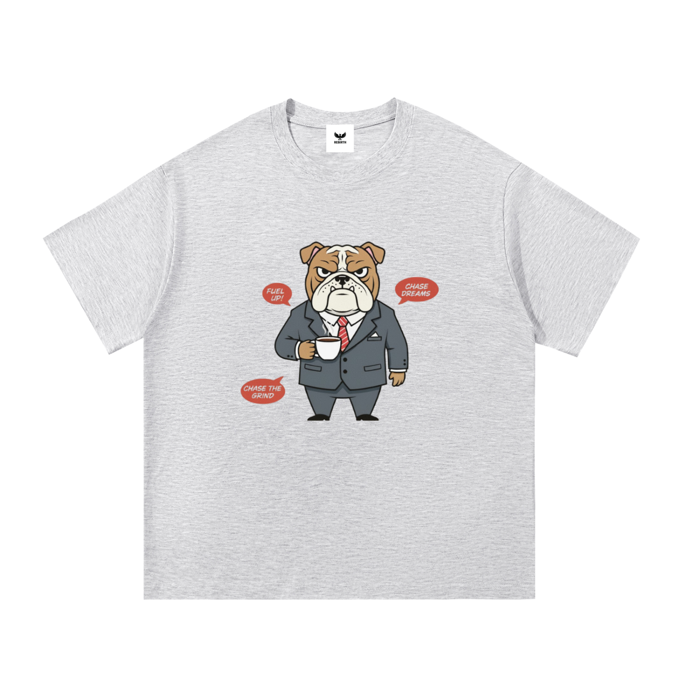 🐶☕ 'Executive Bulldog' Heather Grey Tee