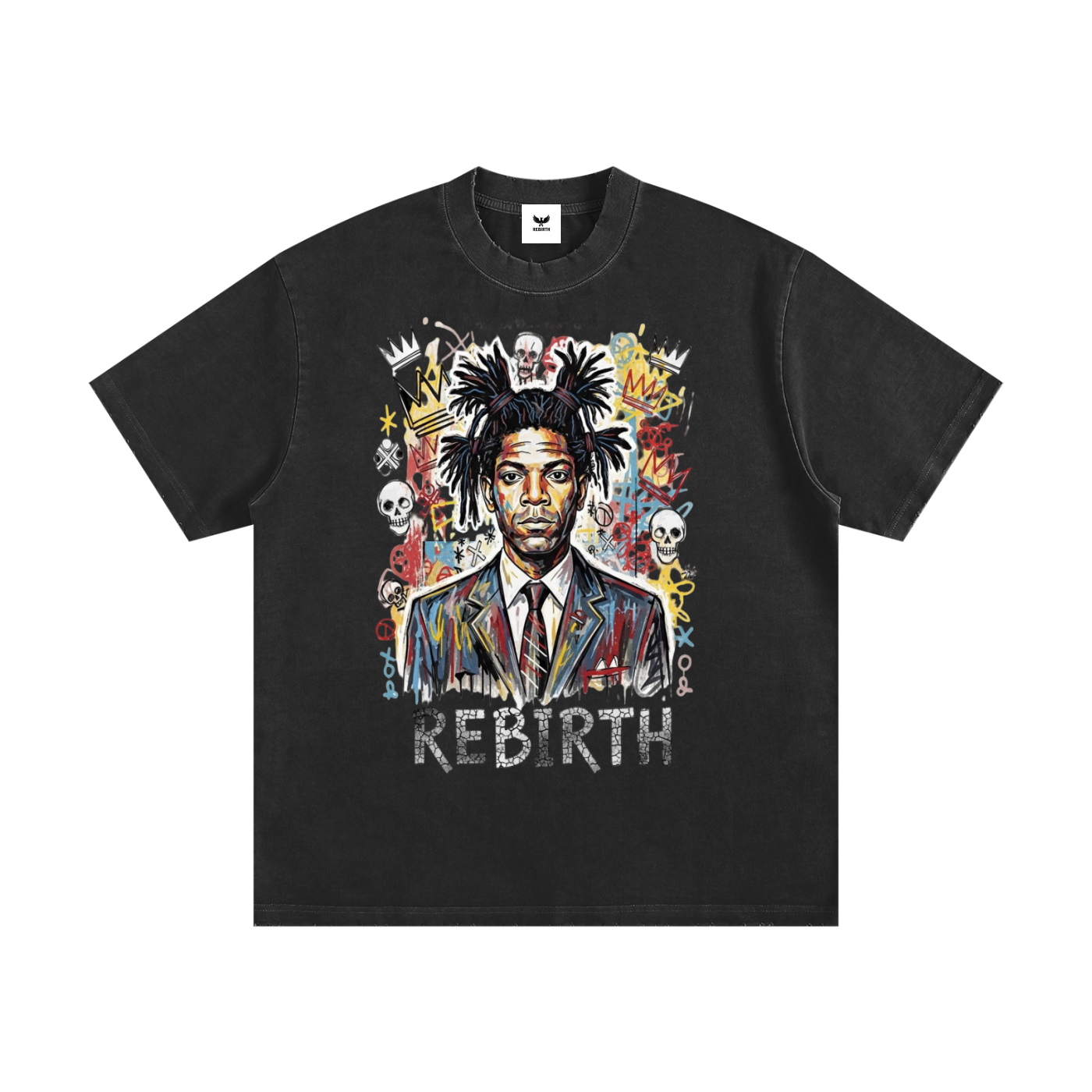 Jean-Michel Basquiat  Heavyweight Vintage Washed Frayed T-Shirt