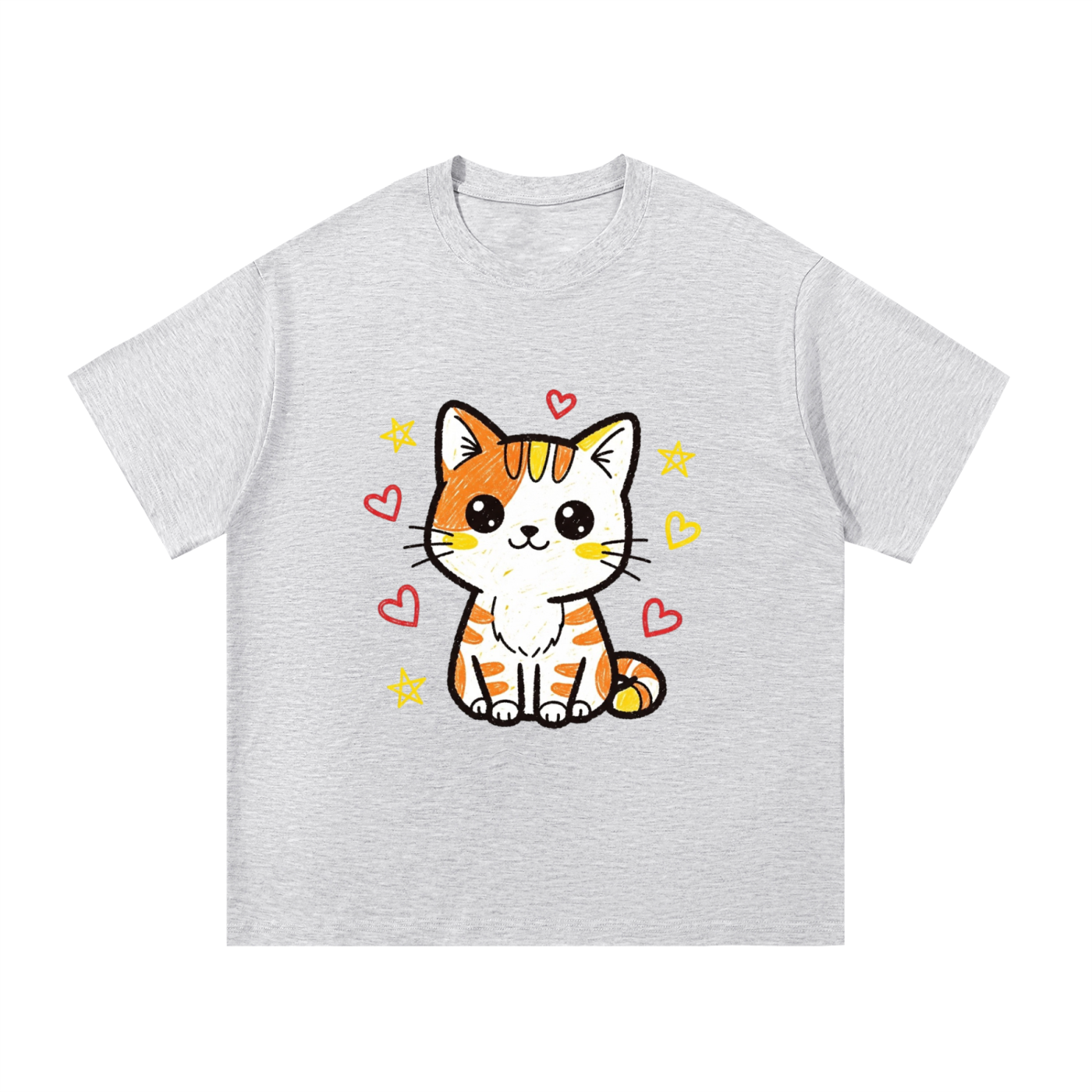 🐱✨ 'Cuddly Kitten' Heather Grey Tee ✨🐱