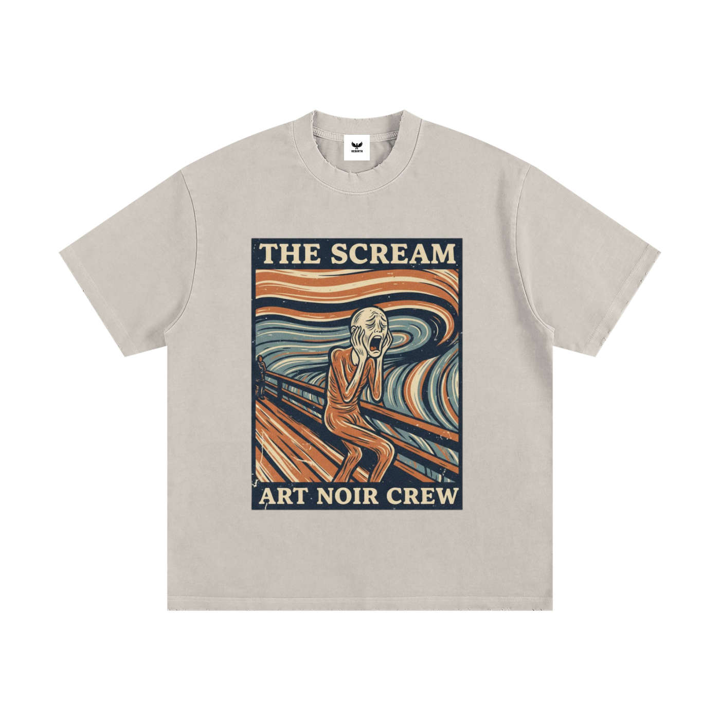 Art Noir Heavyweight Vintage Washed Frayed T-Shirt