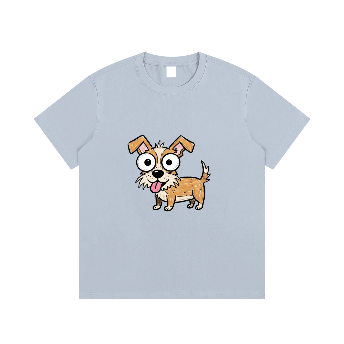 Big-Eyed Scruffy Pup
 Cotton T-Shirt