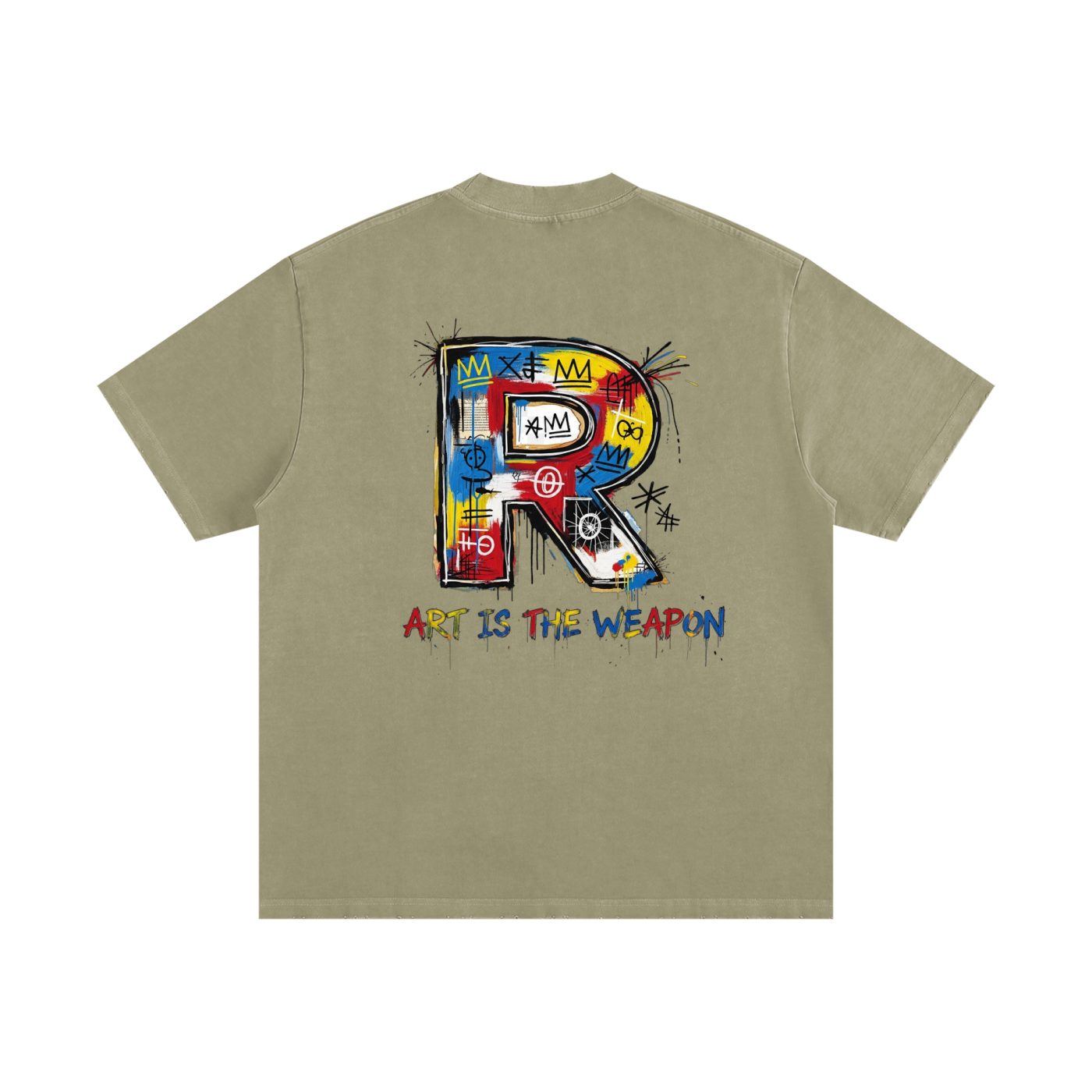 Jean-Michel Basquiat  Heavyweight Vintage Washed Frayed T-Shirt