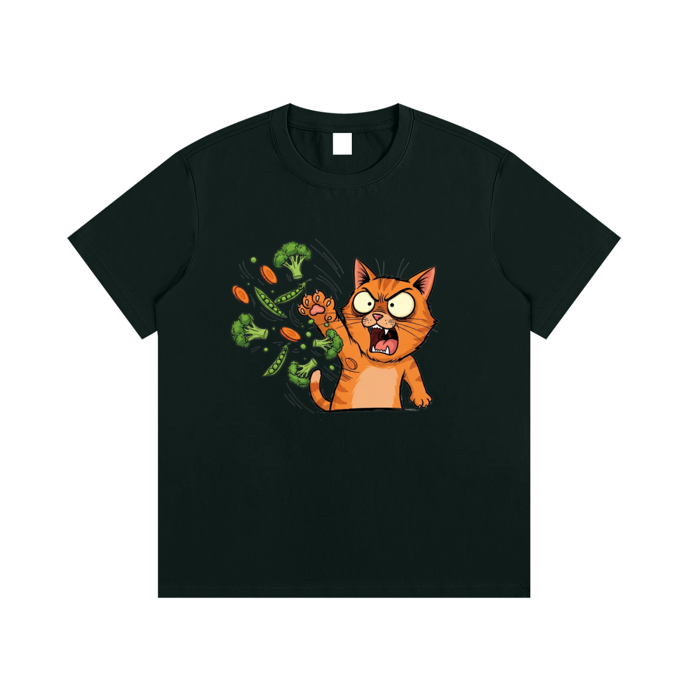 Angry Cat vs. Veggies
 Cotton T-Shirt