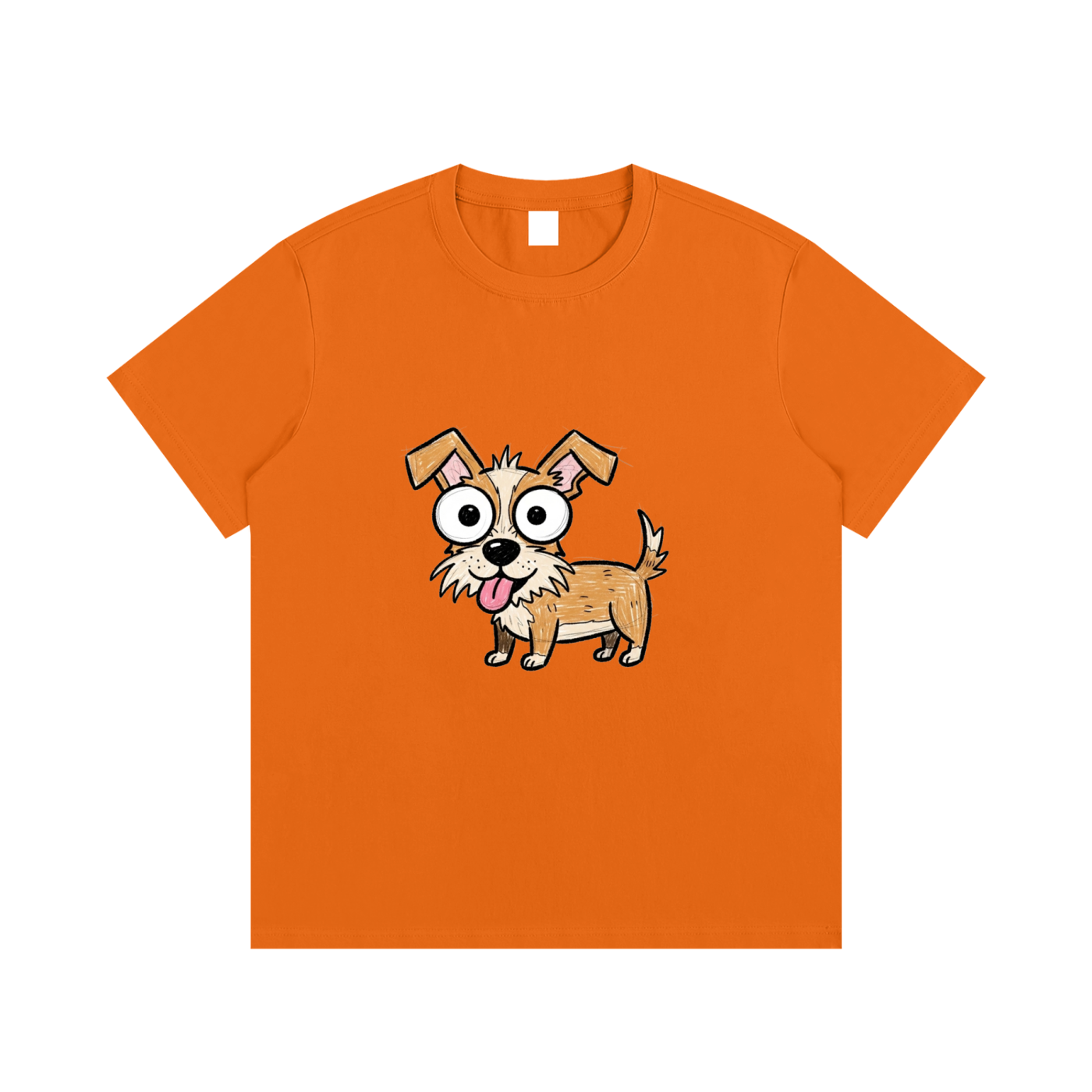 Big-Eyed Scruffy Pup
 Cotton T-Shirt