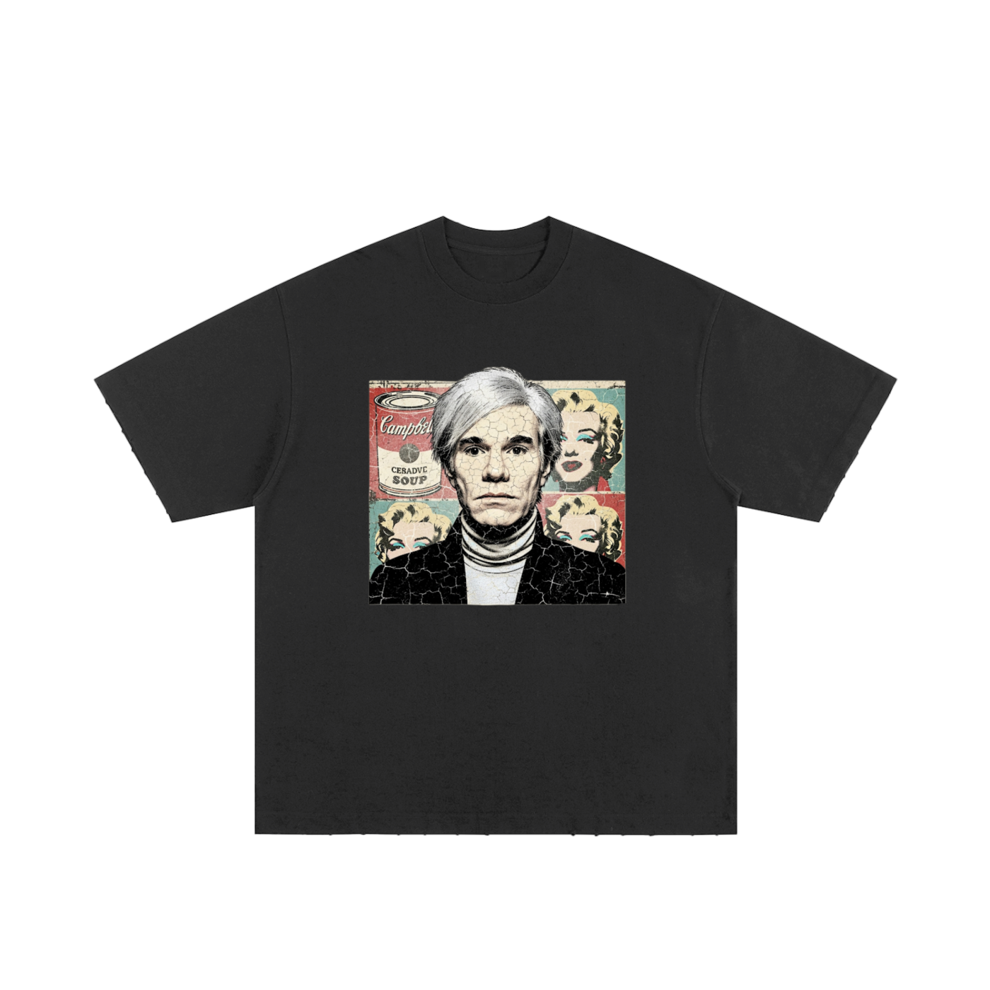 Andy Warhol Pop Art Heavyweight Hand-frayed T-Shirt