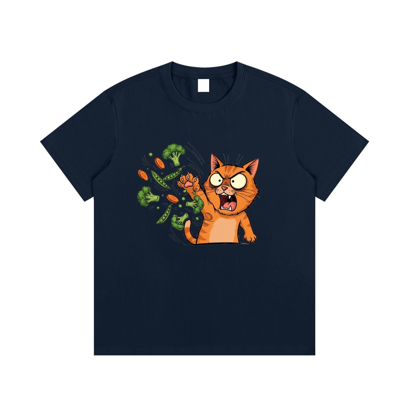 Angry Cat vs. Veggies
 Cotton T-Shirt