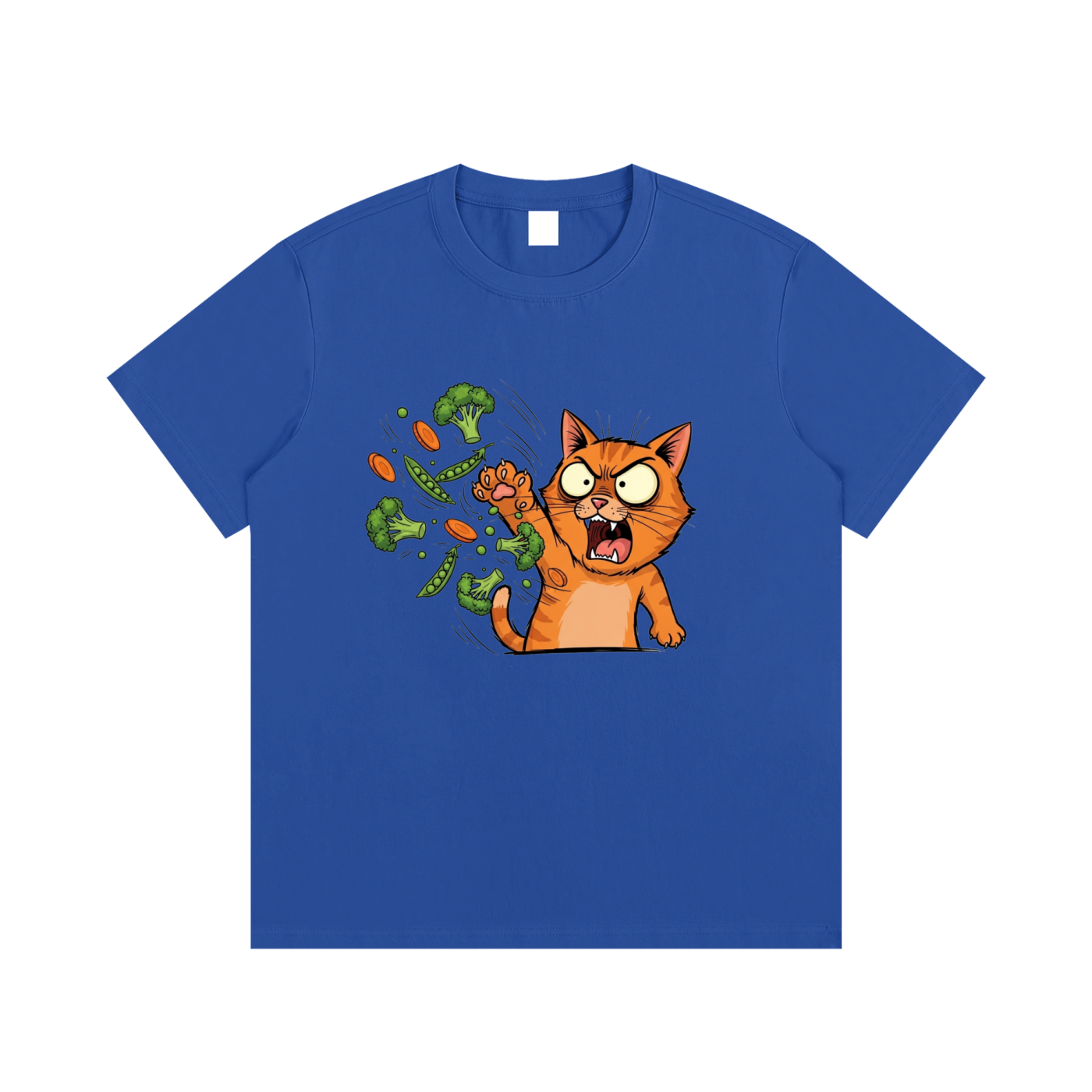 Angry Cat vs. Veggies
 Cotton T-Shirt