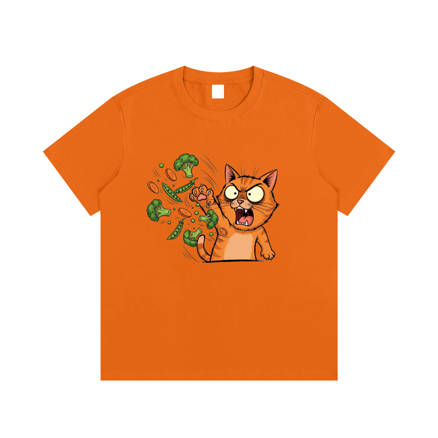 Angry Cat vs. Veggies
 Cotton T-Shirt