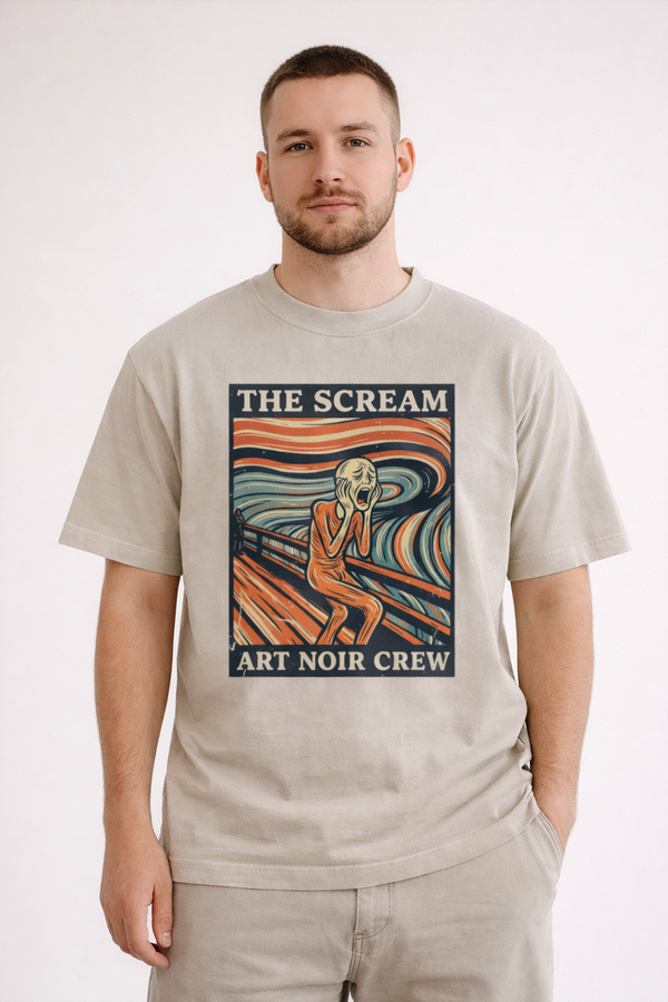 Art Noir Heavyweight Vintage Washed Frayed T-Shirt