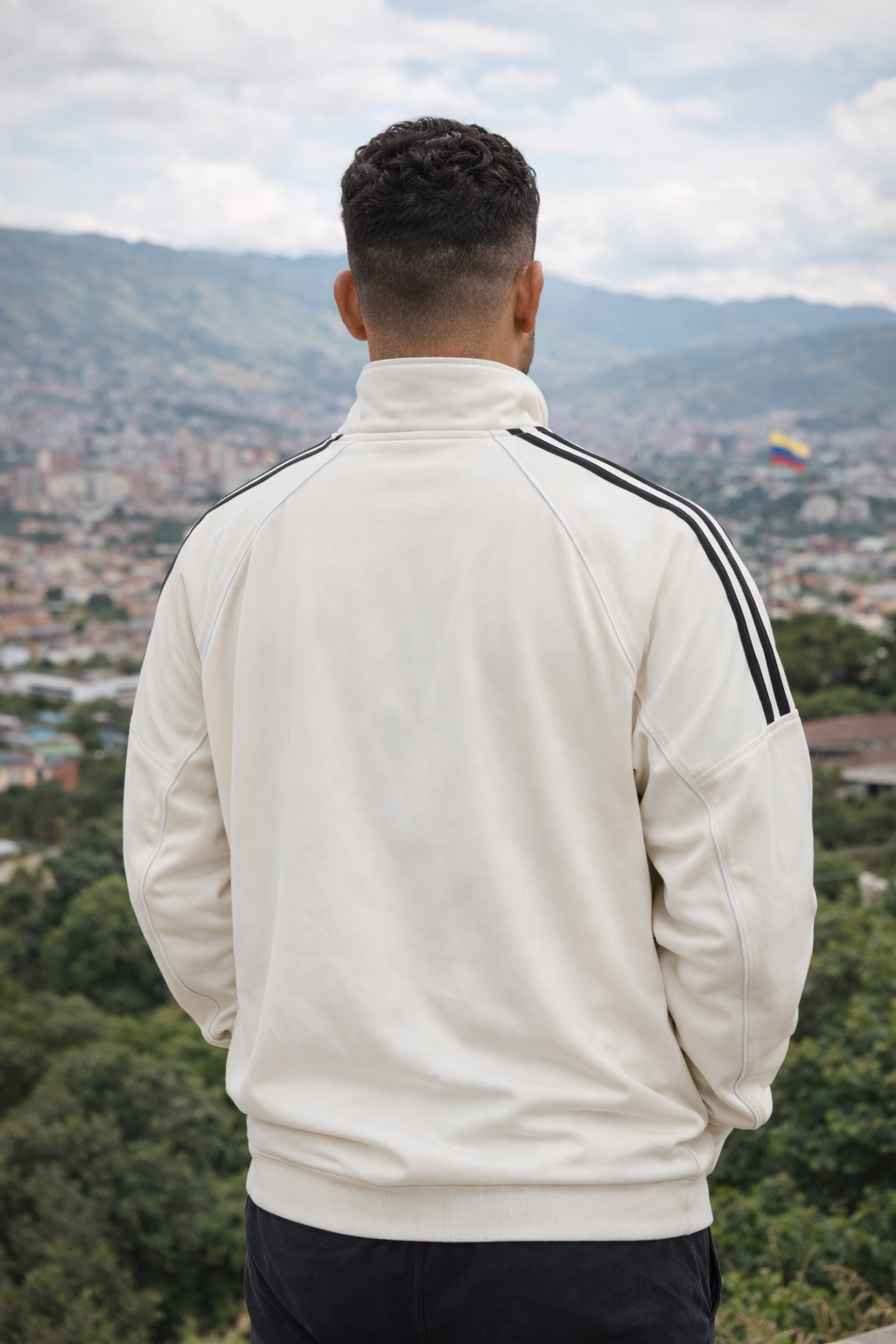 Reflection Striped Raglan Sleeve  Jacket