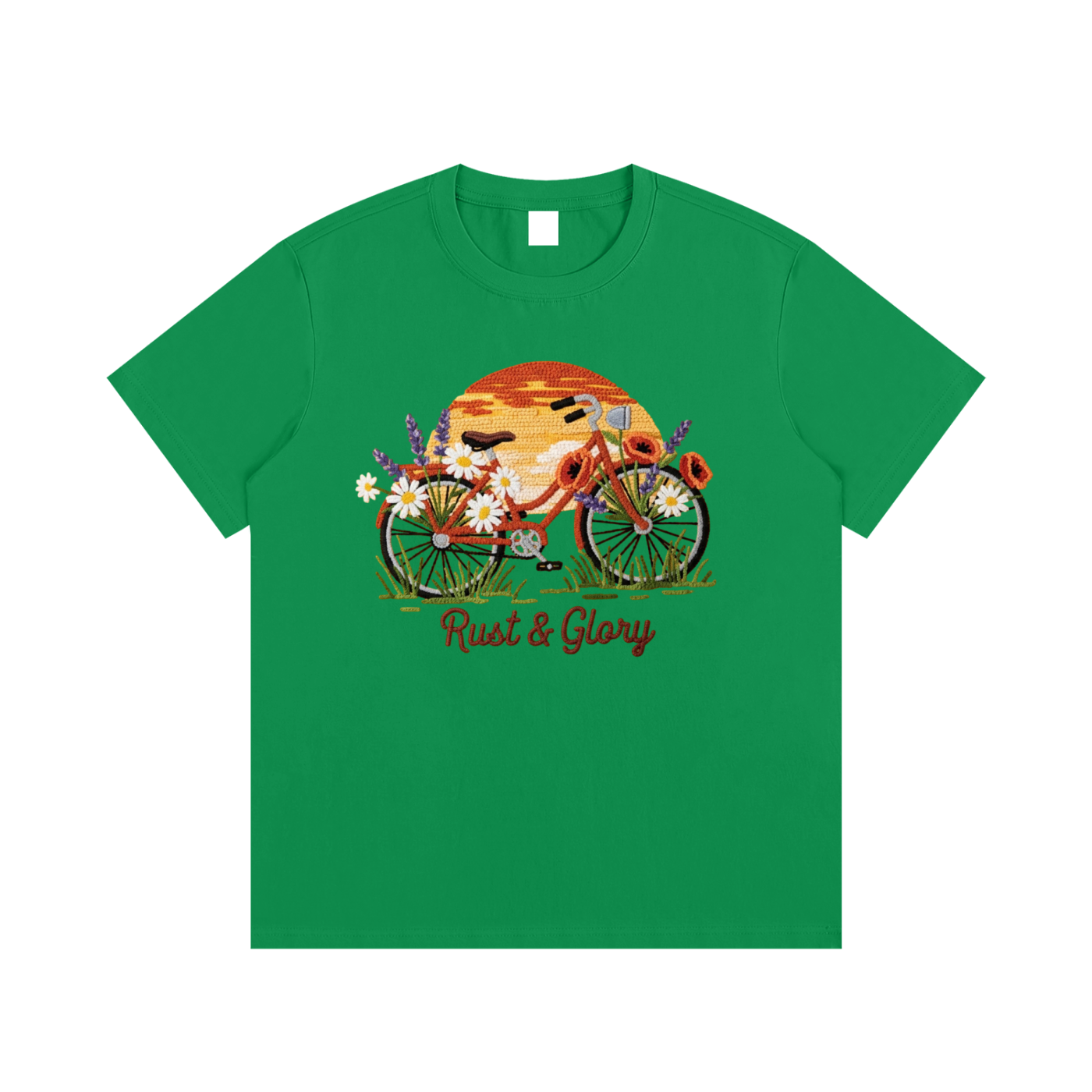 Rust & Glory: Floral Bicycle
 Cotton T-Shirt