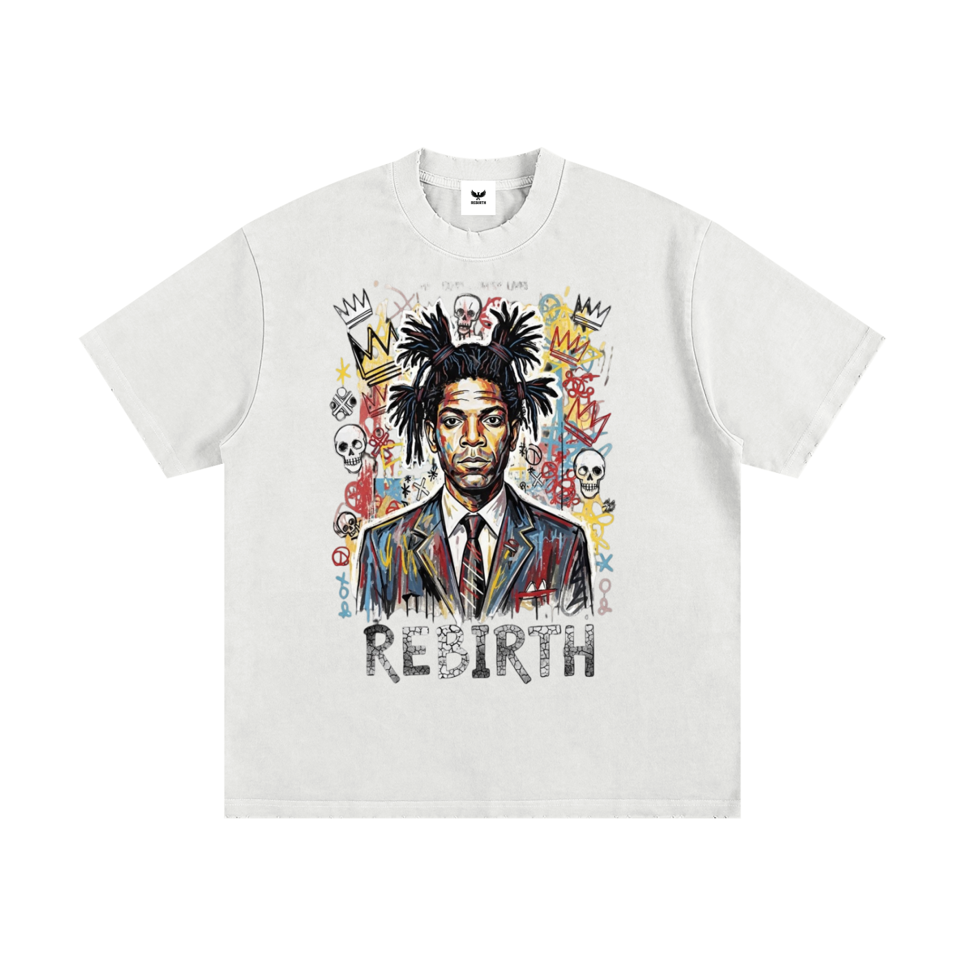 Jean-Michel Basquiat  Heavyweight Vintage Washed Frayed T-Shirt