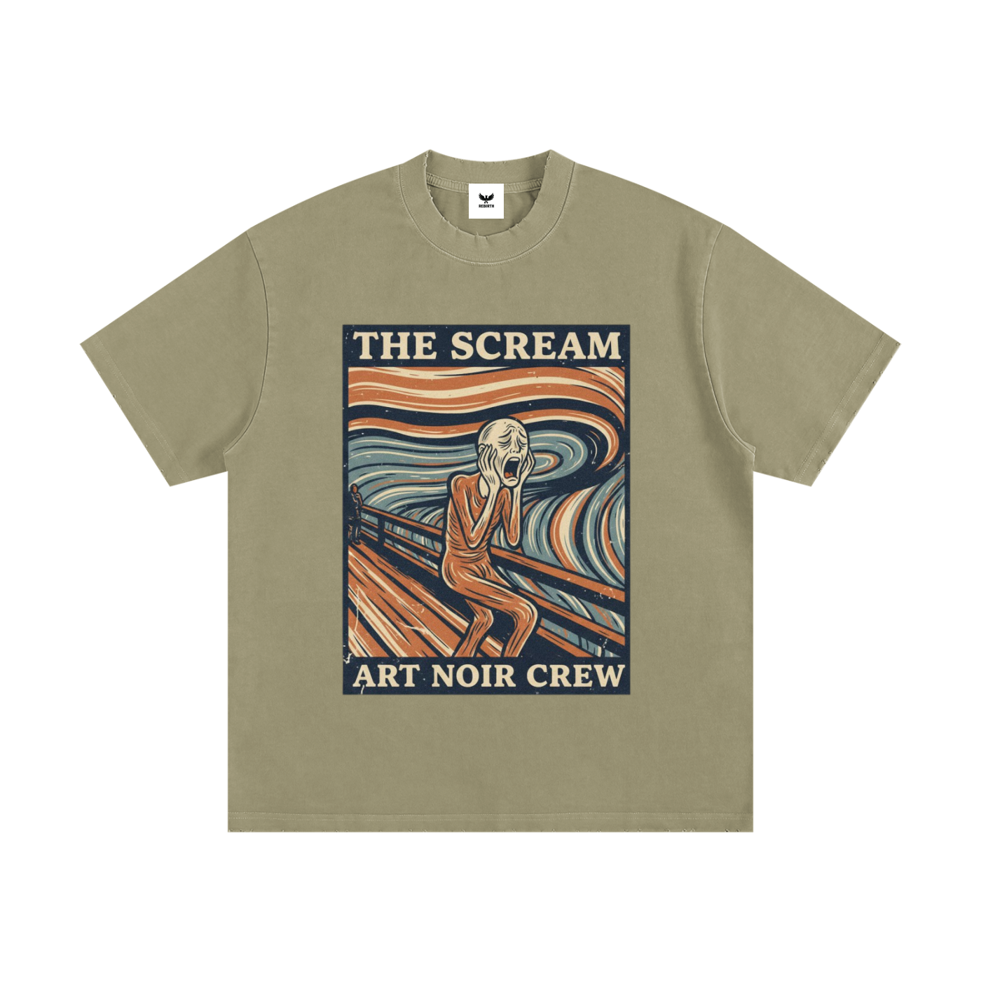 Art Noir Heavyweight Vintage Washed Frayed T-Shirt