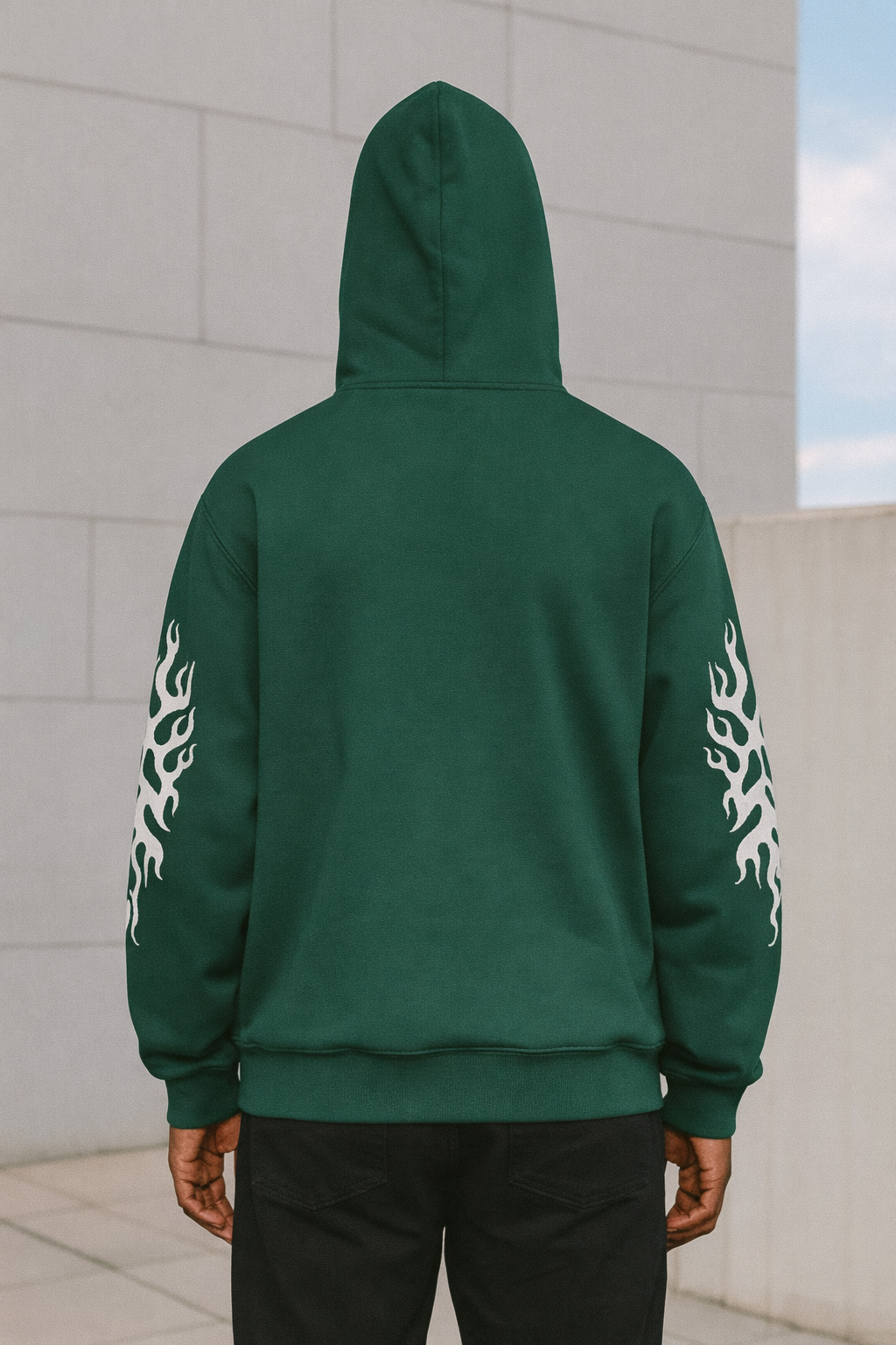 🌲🔥 'Ignite' Emerald Green Flame Hoodie 🔥🌲