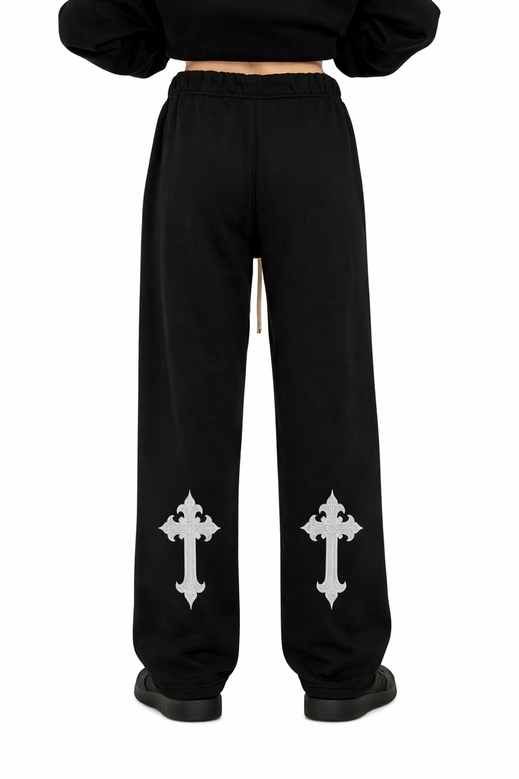 Unisex Solid Color Fleece Straight Leg Pants