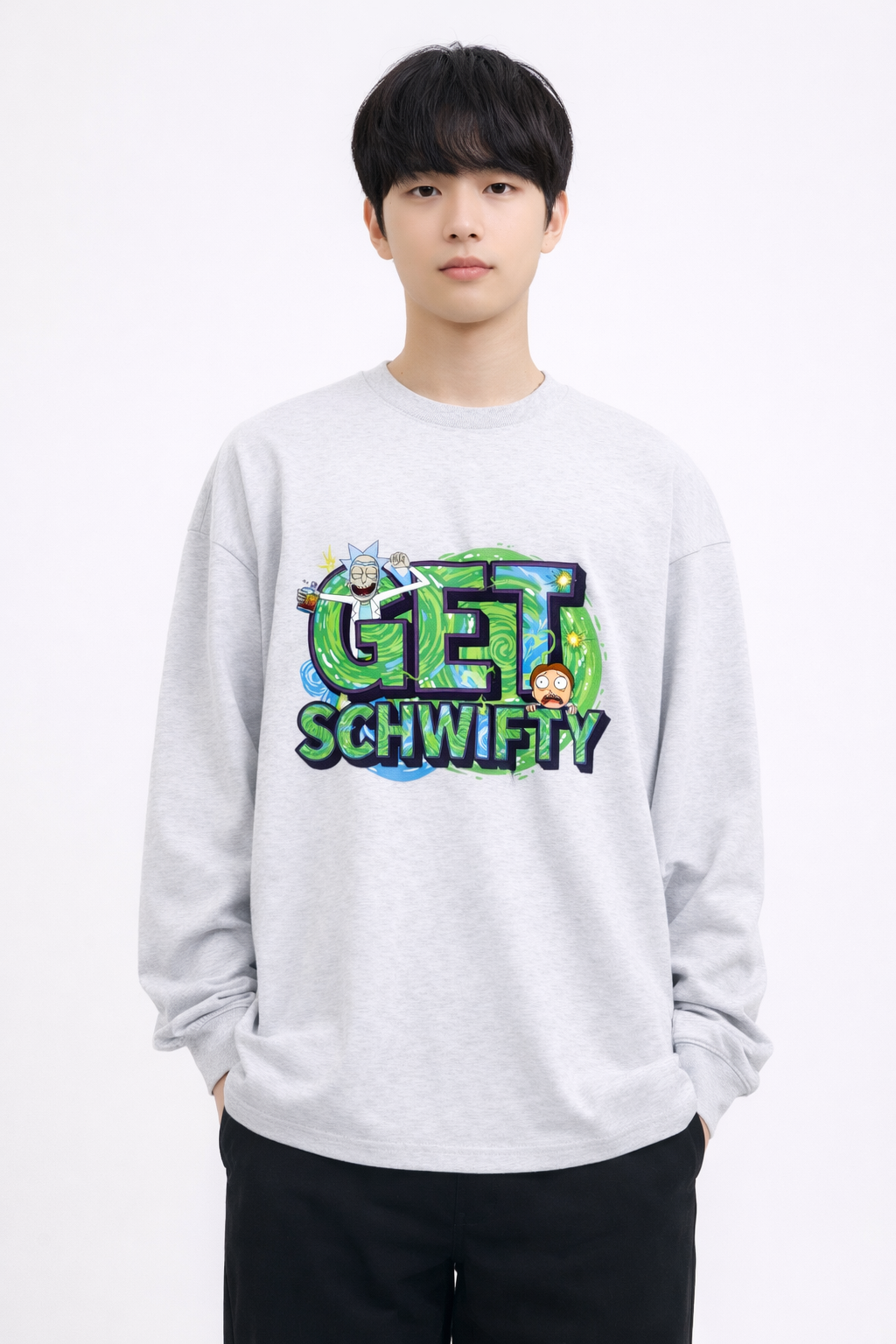 Get Schwifty Rick & Morty Oversized Unisex Long Sleeve T-Shirt