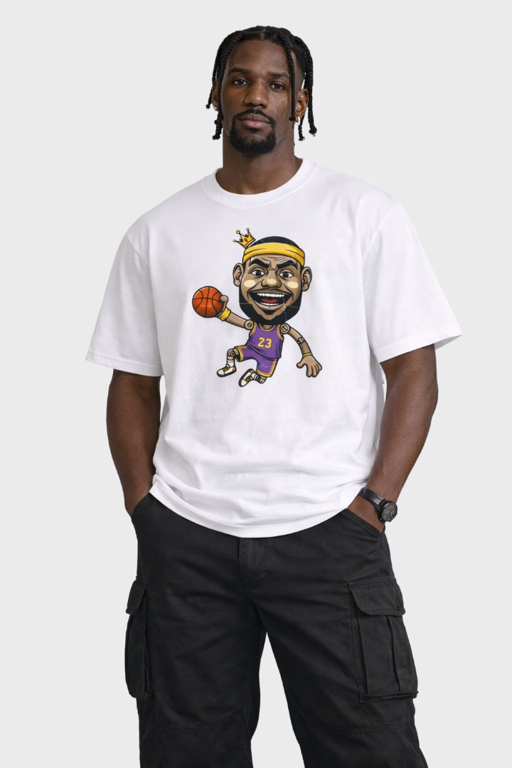 LeBron James Caricature Unisex Oversized Cotton T-Shirt