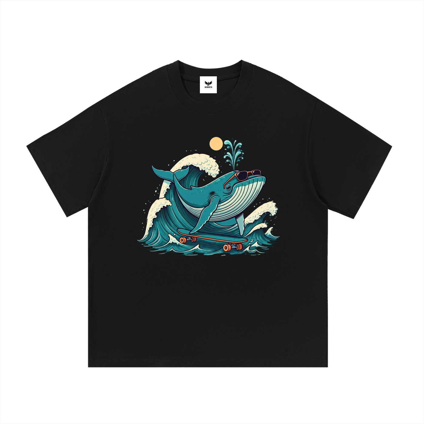 Surfing Whale Graphic Tee
