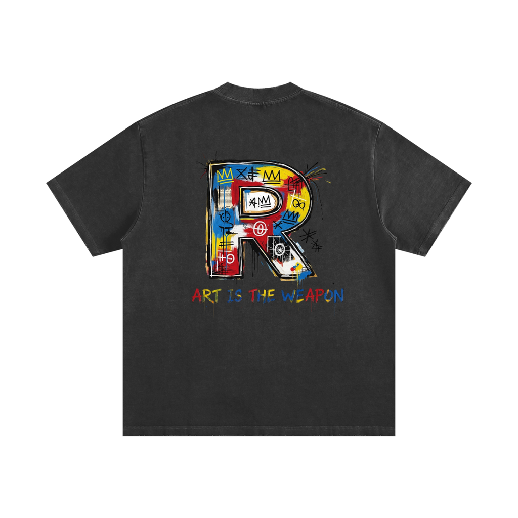 Jean-Michel Basquiat  Heavyweight Vintage Washed Frayed T-Shirt