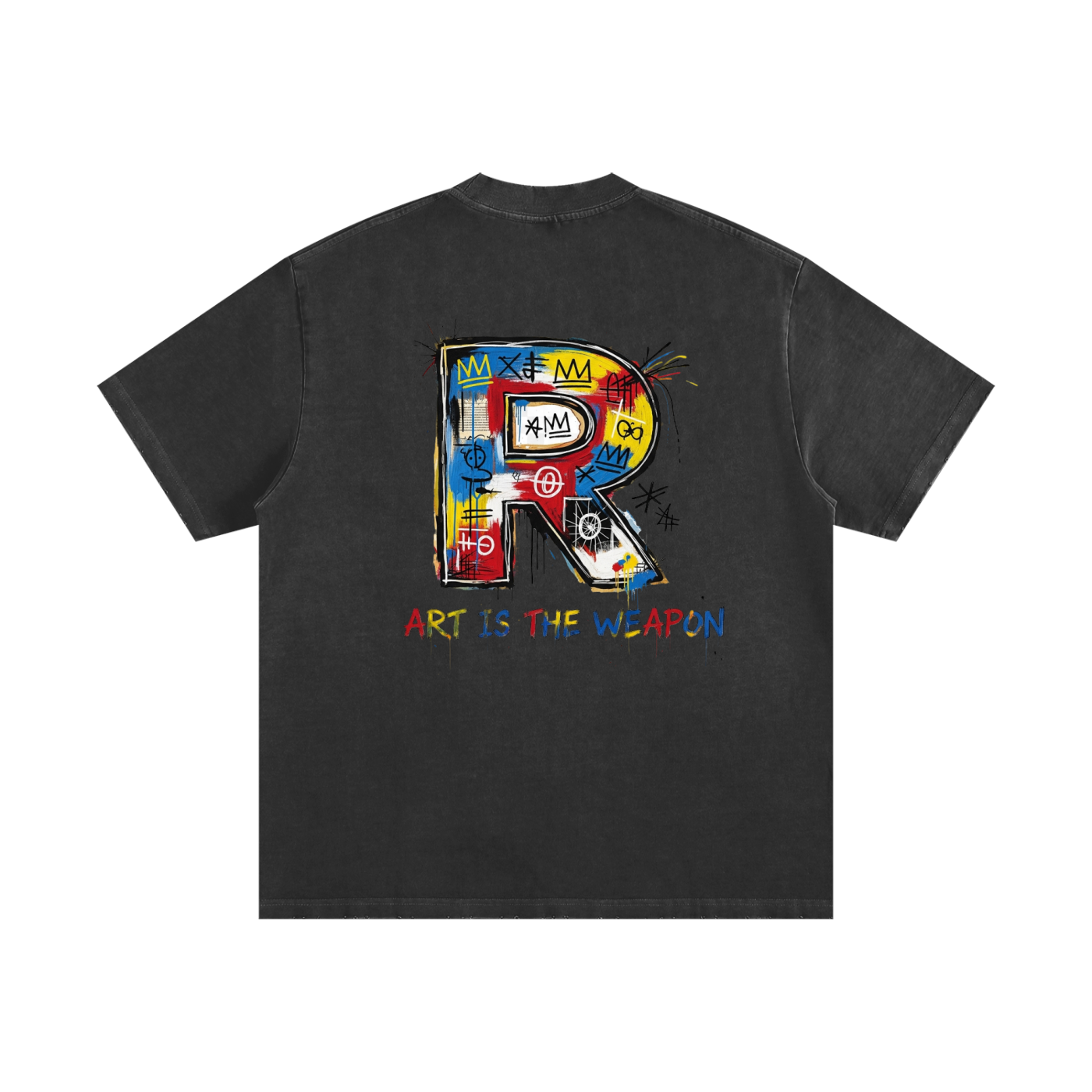 Jean-Michel Basquiat  Heavyweight Vintage Washed Frayed T-Shirt