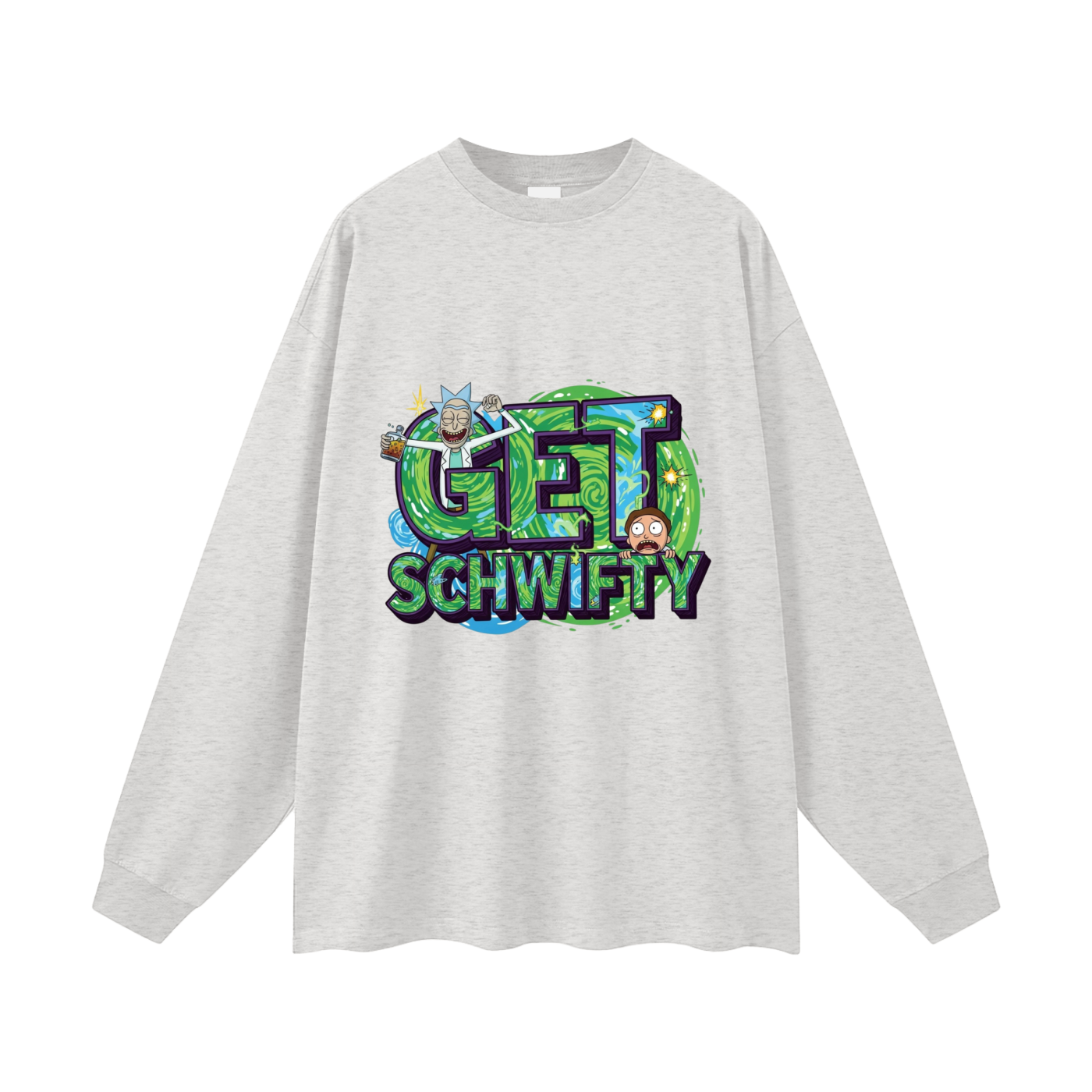 Get Schwifty Rick & Morty Oversized Unisex Long Sleeve T-Shirt