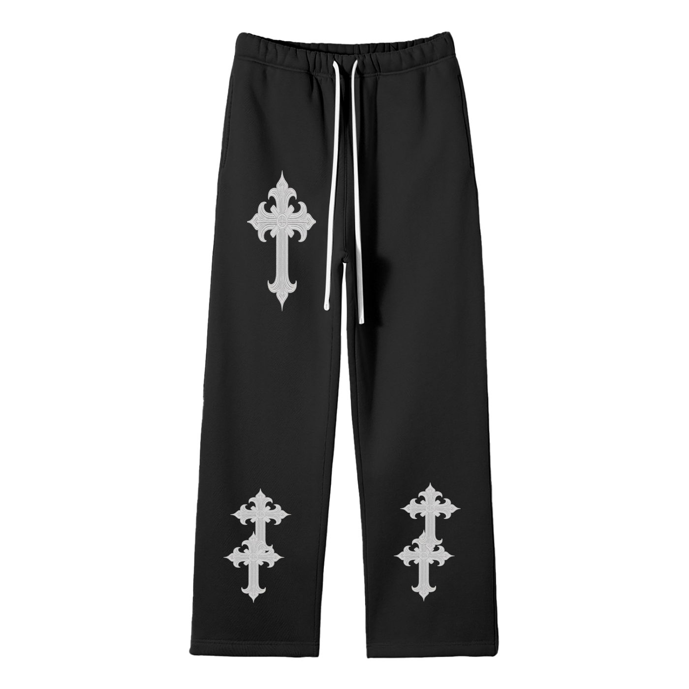 Unisex Solid Color Fleece Straight Leg Pants