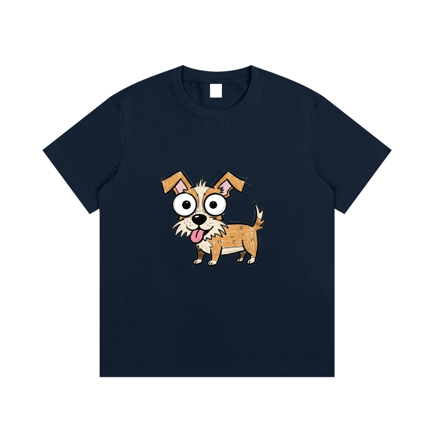 Big-Eyed Scruffy Pup
 Cotton T-Shirt