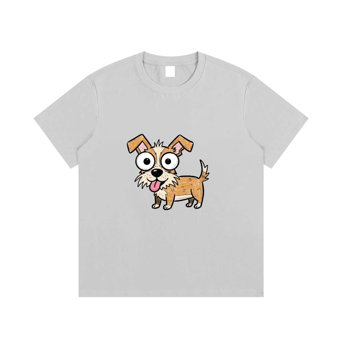 Big-Eyed Scruffy Pup
 Cotton T-Shirt